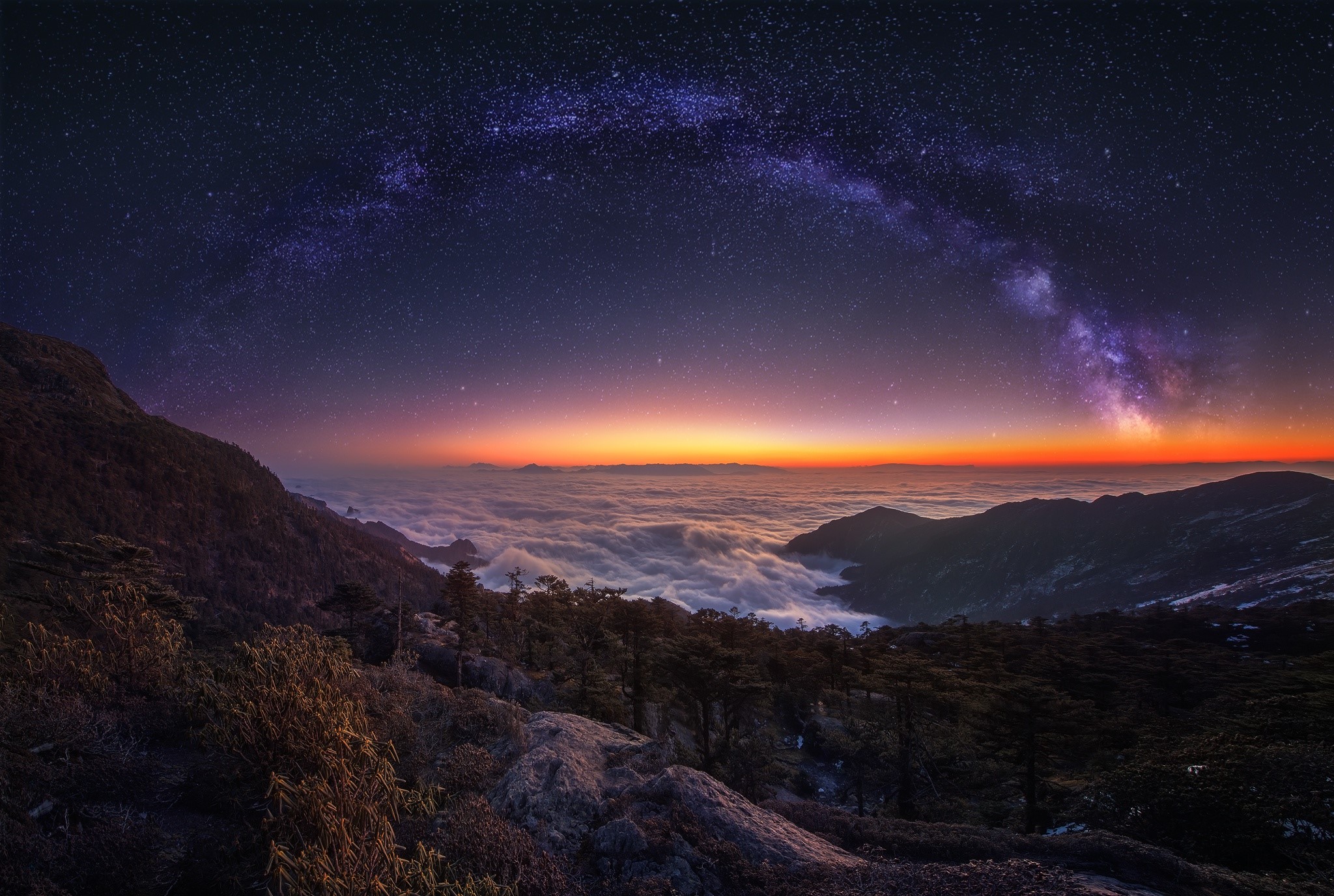 nature, sky, clouds, hd, milky way, hd, HD Wallpaper