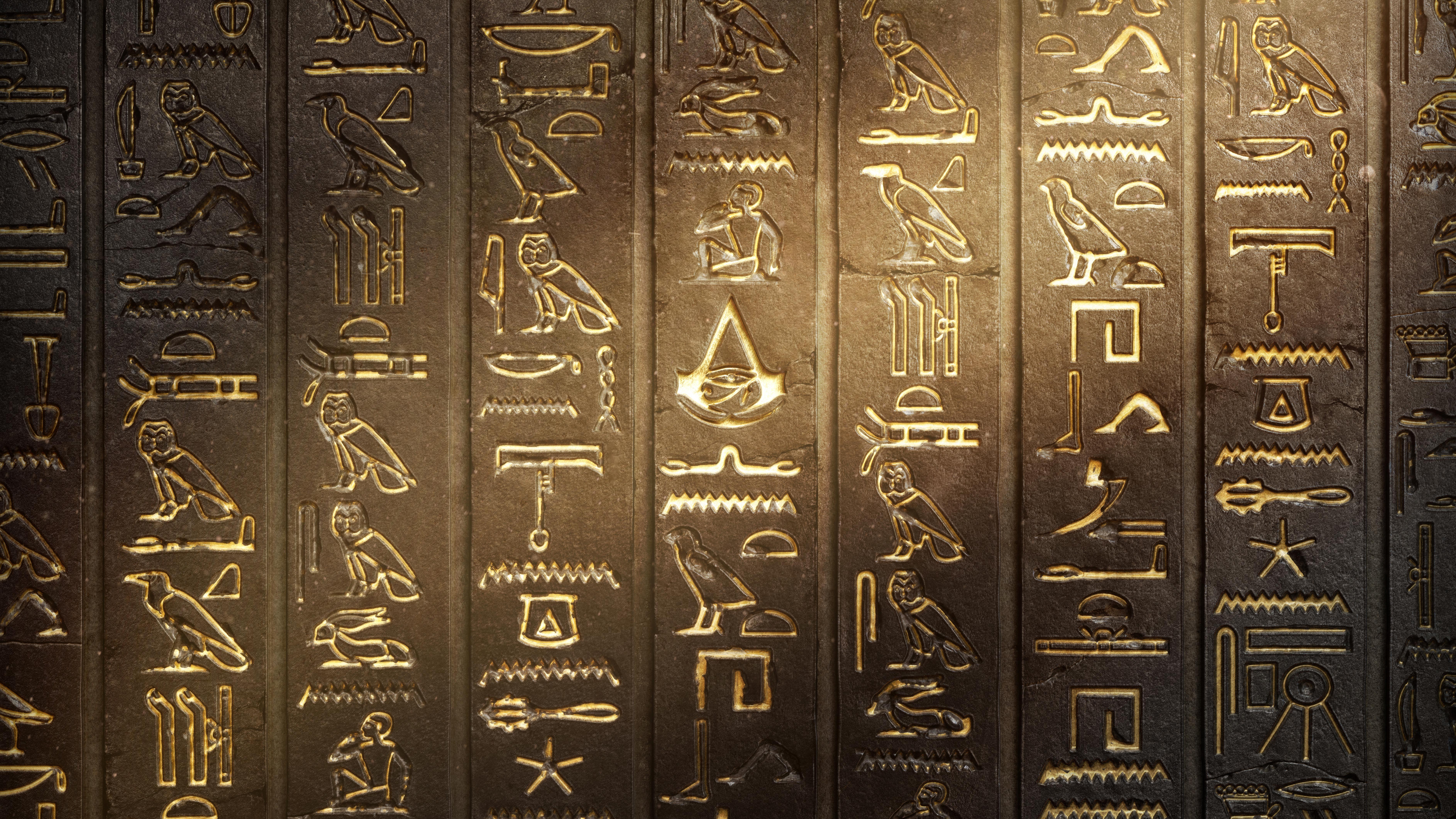 assassins creed origins, assassins creed, games, xbox games, ps games, pc games, hd, 4k, hieroglyphs, 8k, HD Wallpaper