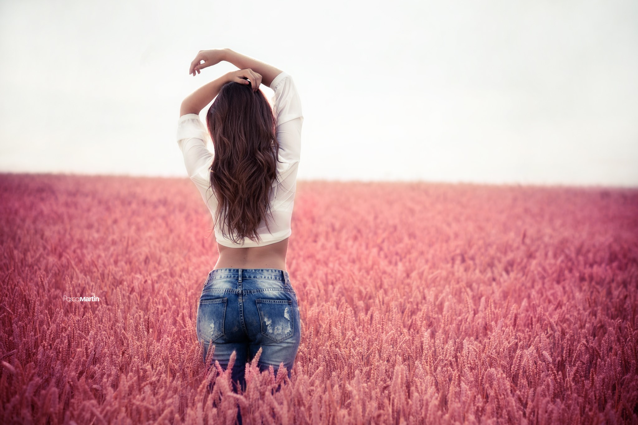 girls, field, hd, photography, HD Wallpaper