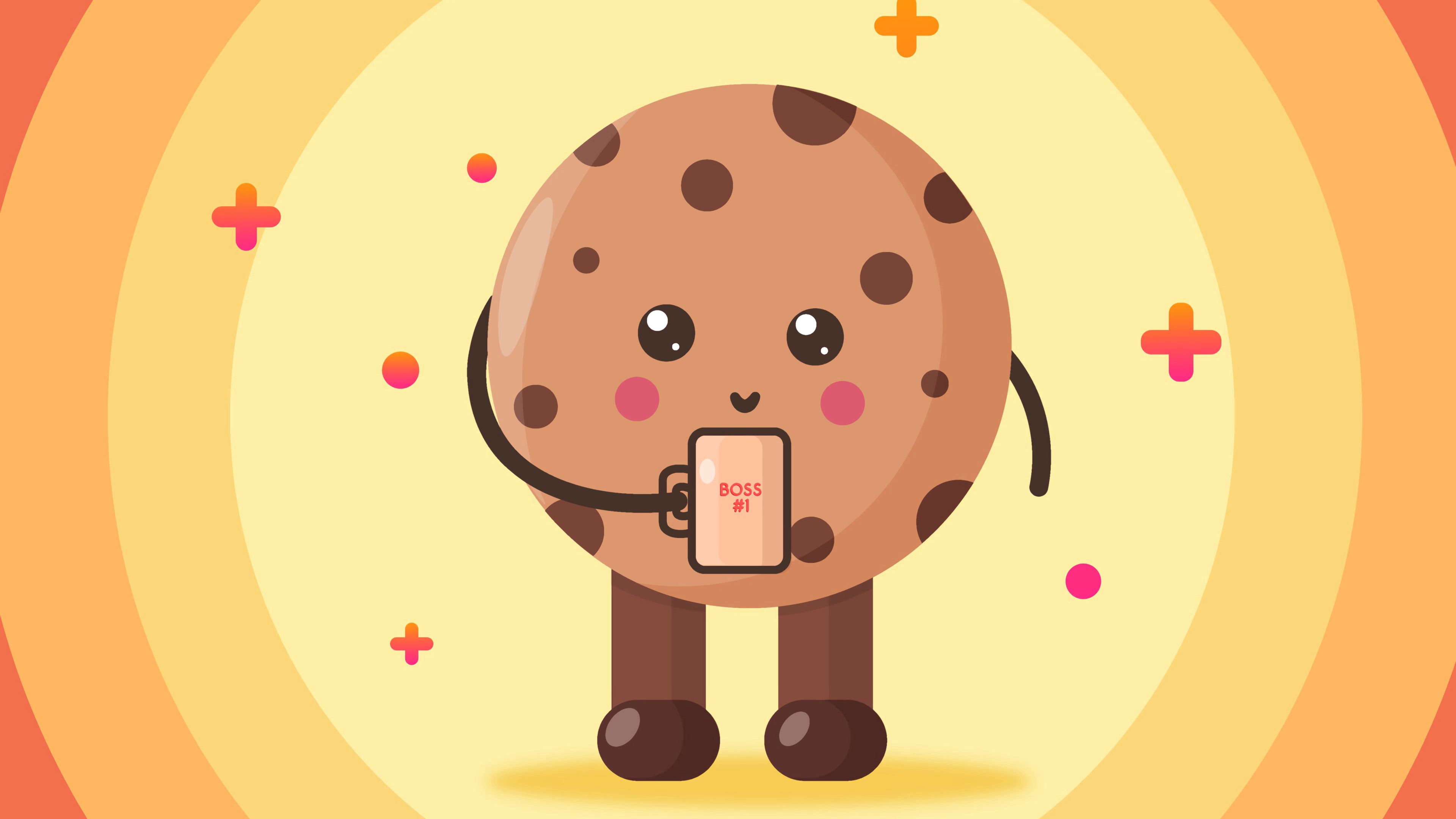cookies, mug, boss, art, vector, 4k, HD Wallpaper
