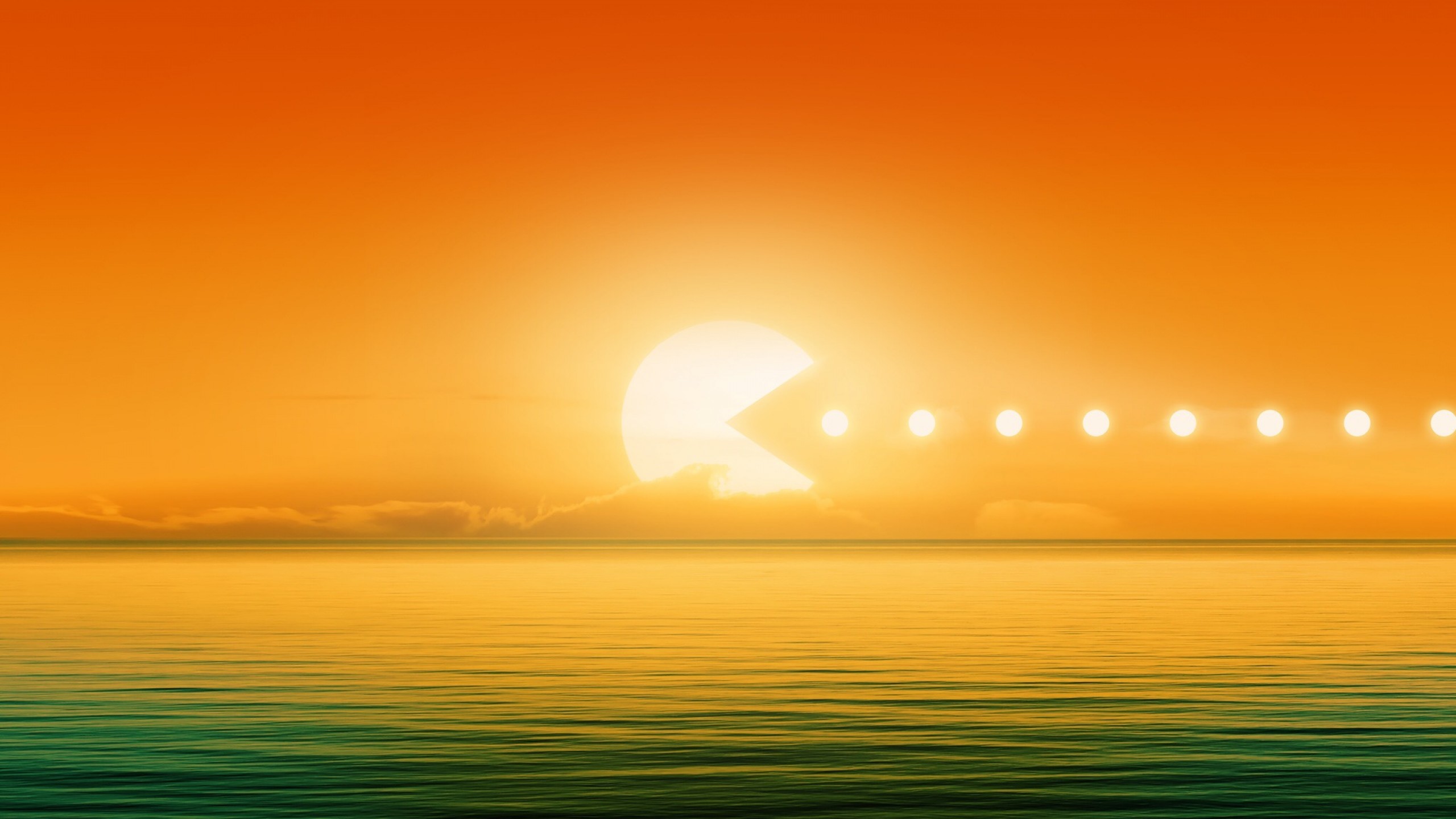 pacman, sun, artist, hd, funny, HD Wallpaper