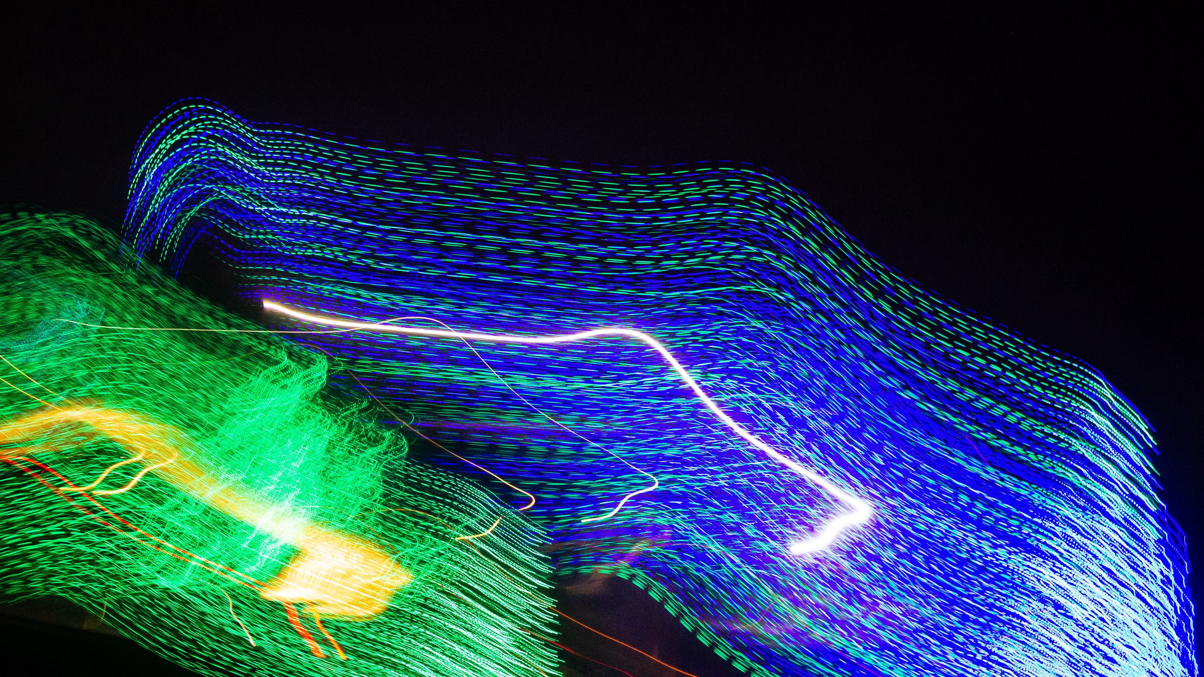 neon, freezelight, glow, long exposure, 4k, HD Wallpaper