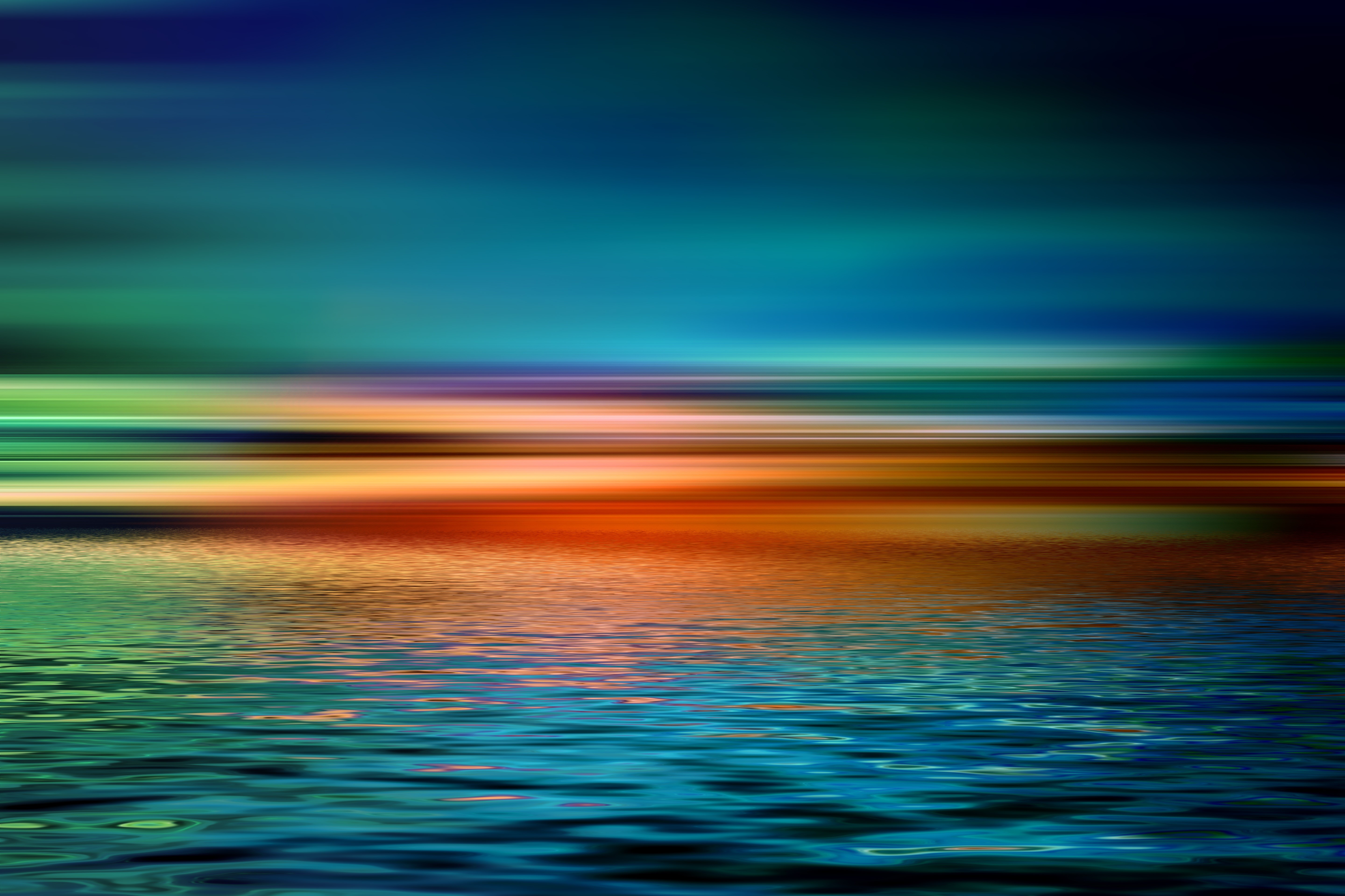 sunset, water, colorful, hd, 5k, 4k, artist, HD Wallpaper