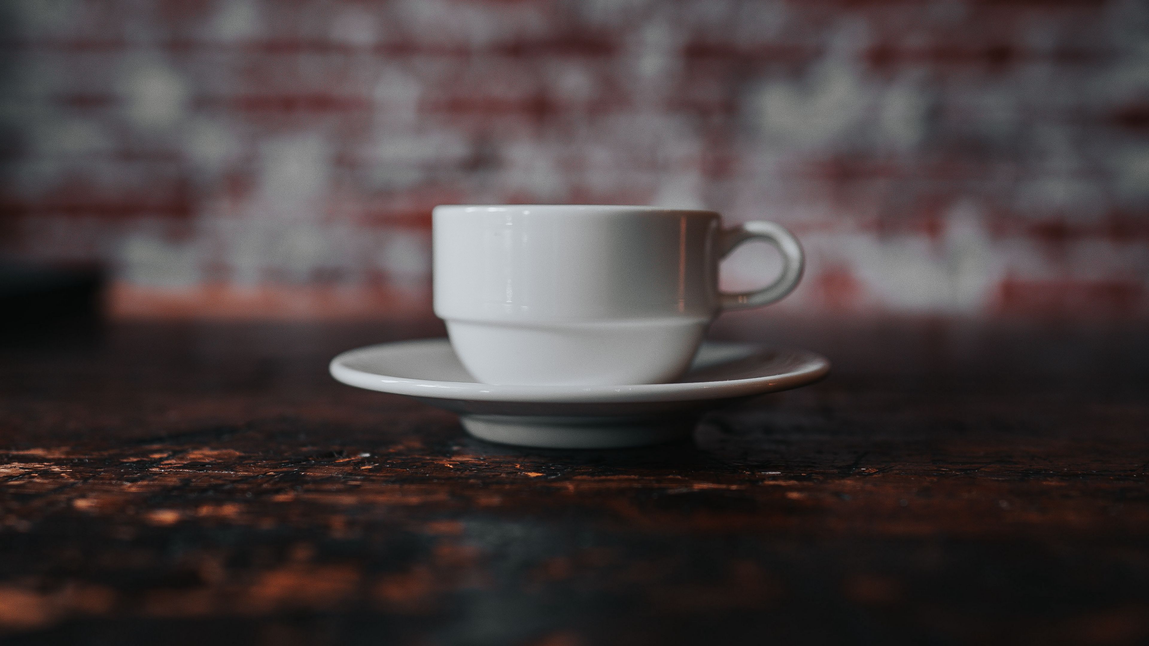 cup, saucer, white, table, 4k, HD Wallpaper
