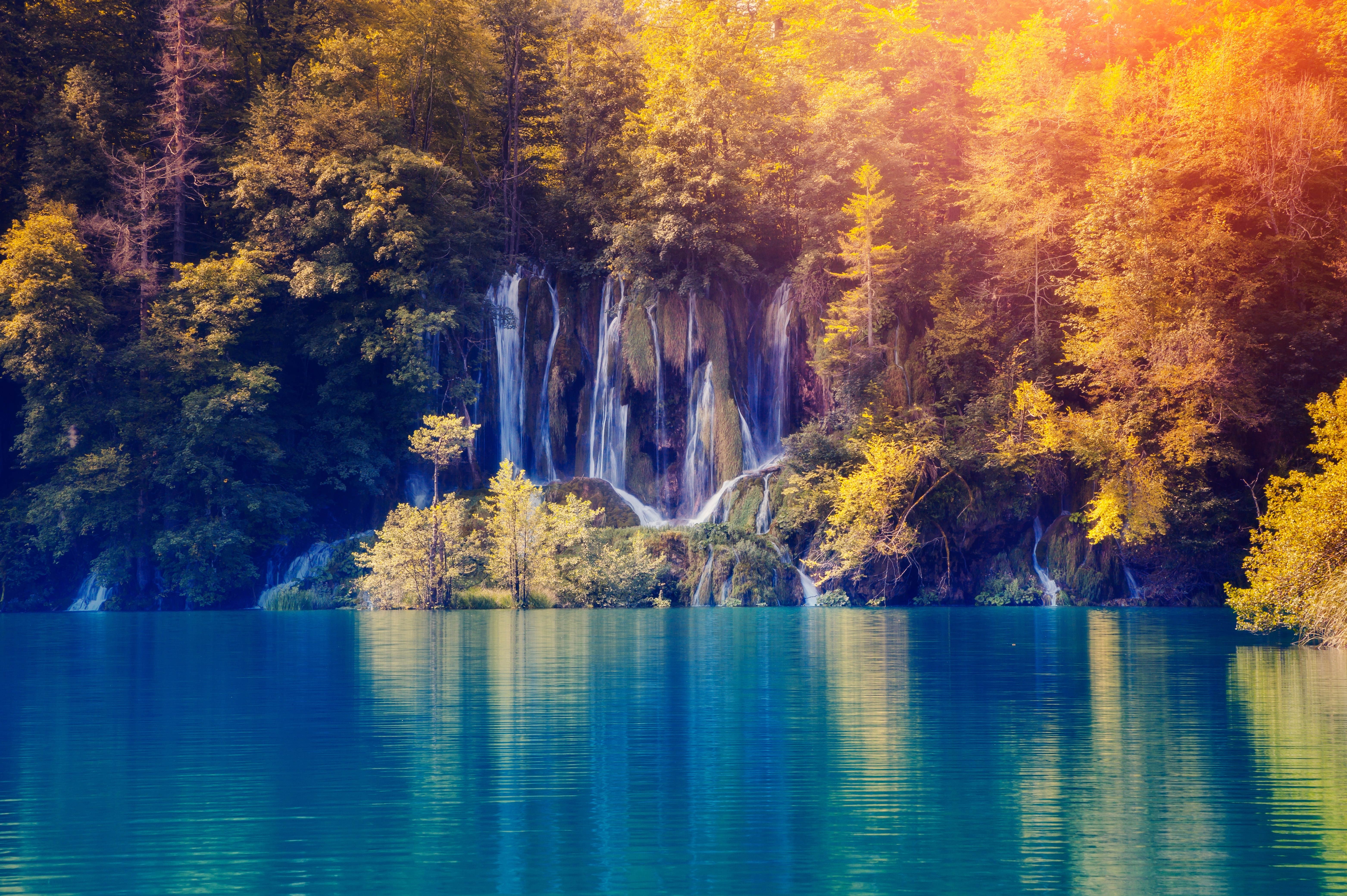waterfall, lake, nature, hd, 4k, 5k, HD Wallpaper