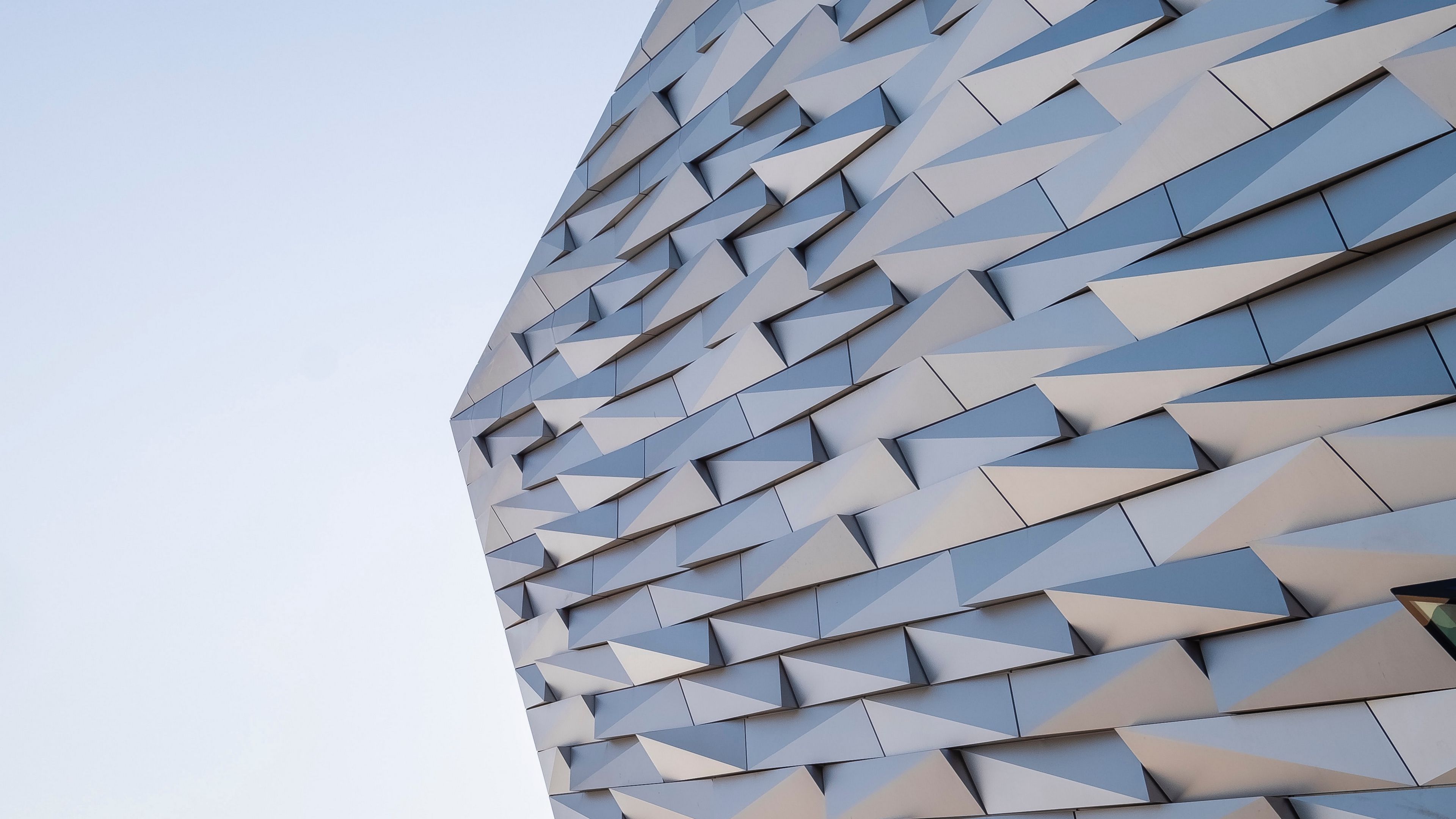 architecture, minimalism, building, facade, panels, 4k, HD Wallpaper