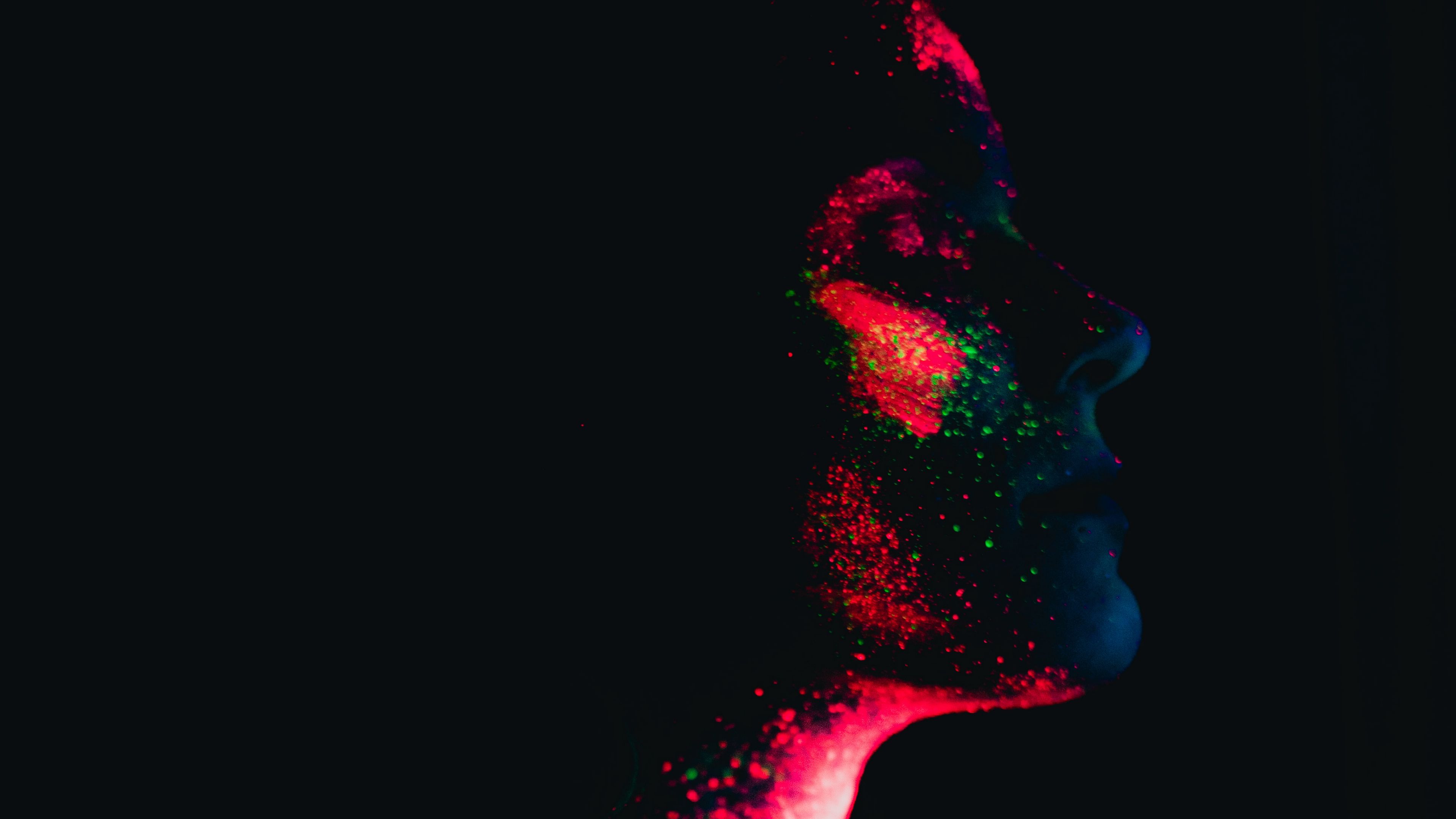 girl, paint, dark, portrait, 4k, HD Wallpaper