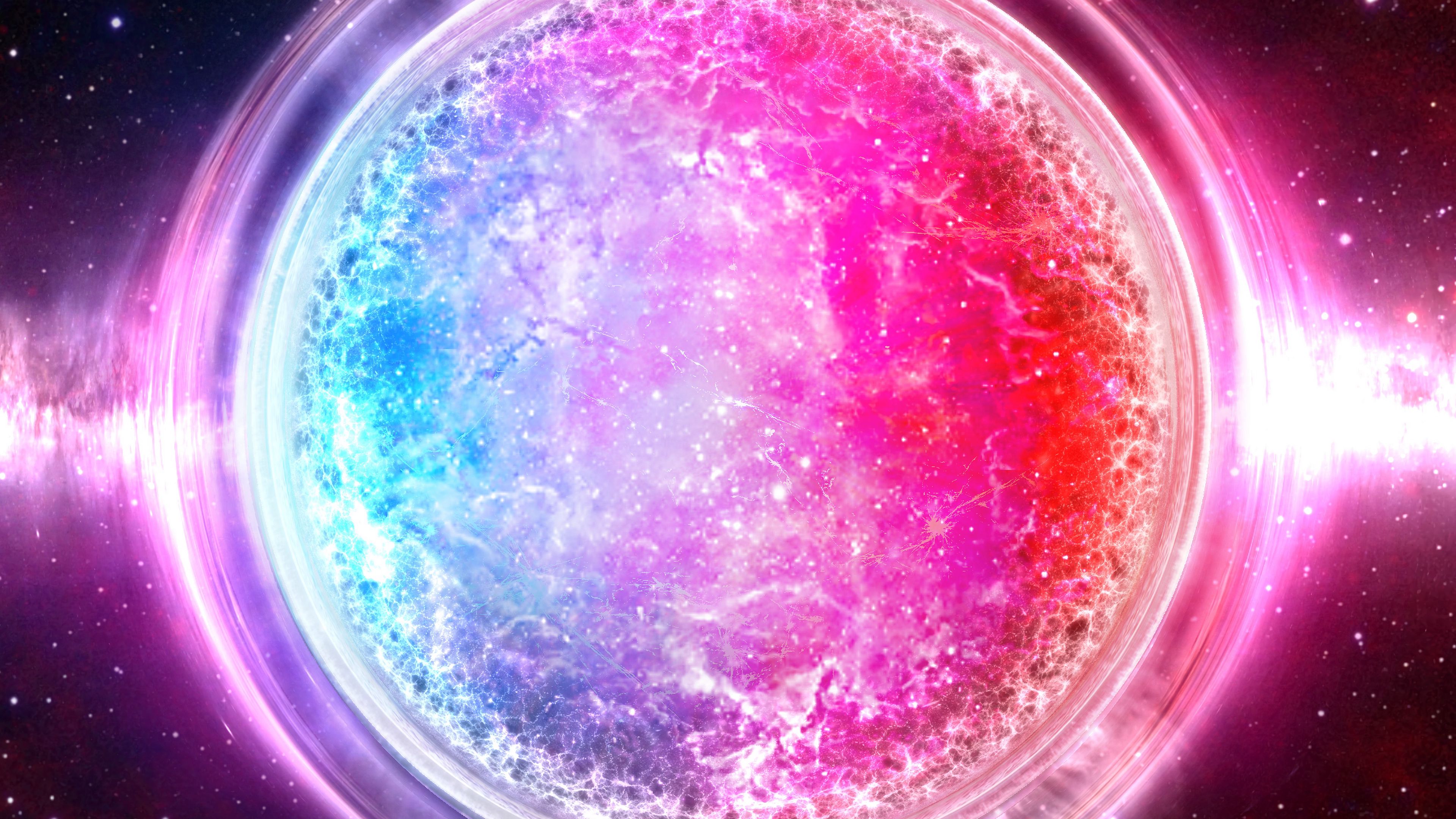 circle, light, distortion, abstraction, 4k, HD Wallpaper