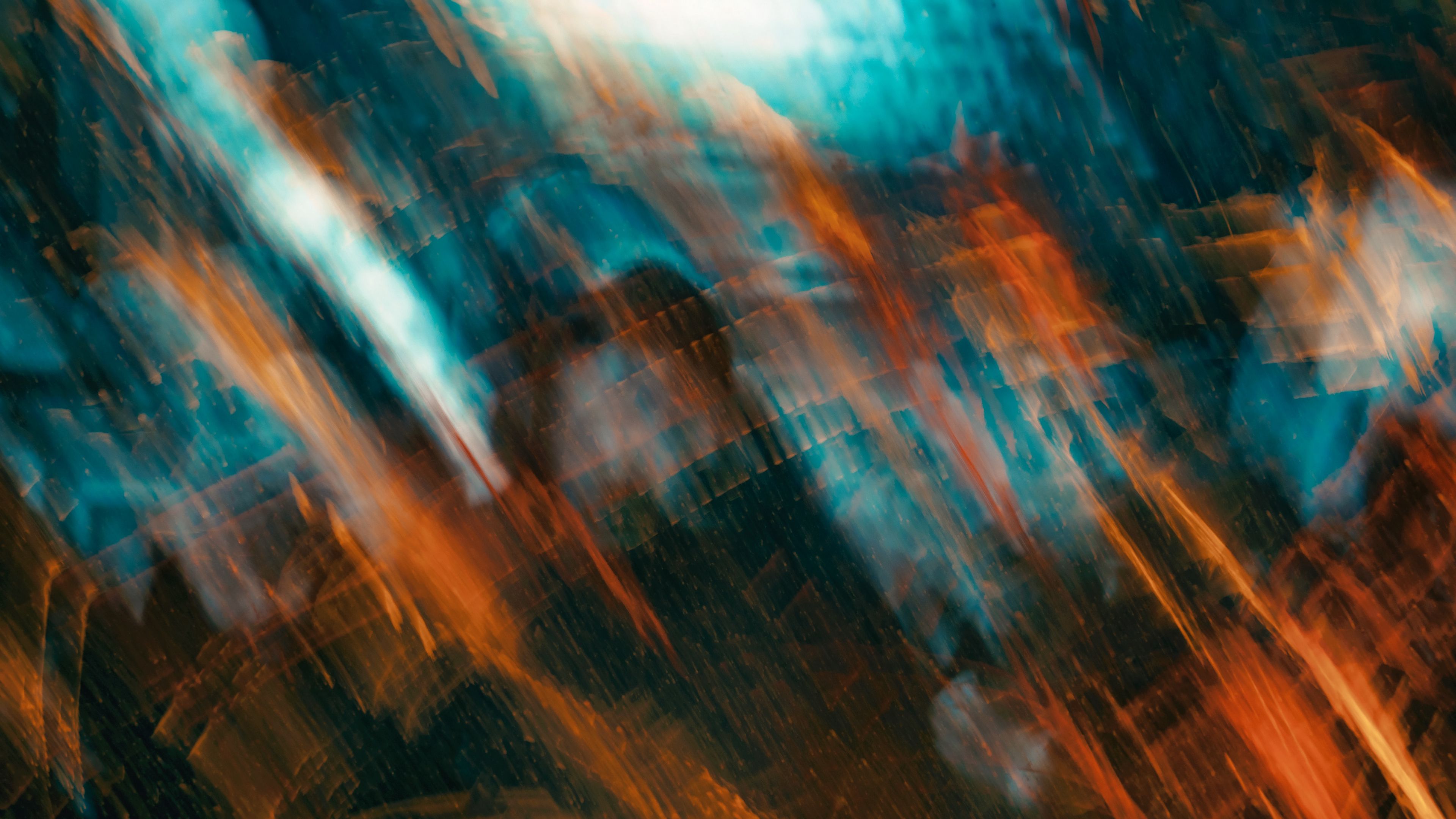 abstraction, blur, spots, light, 4k, HD Wallpaper