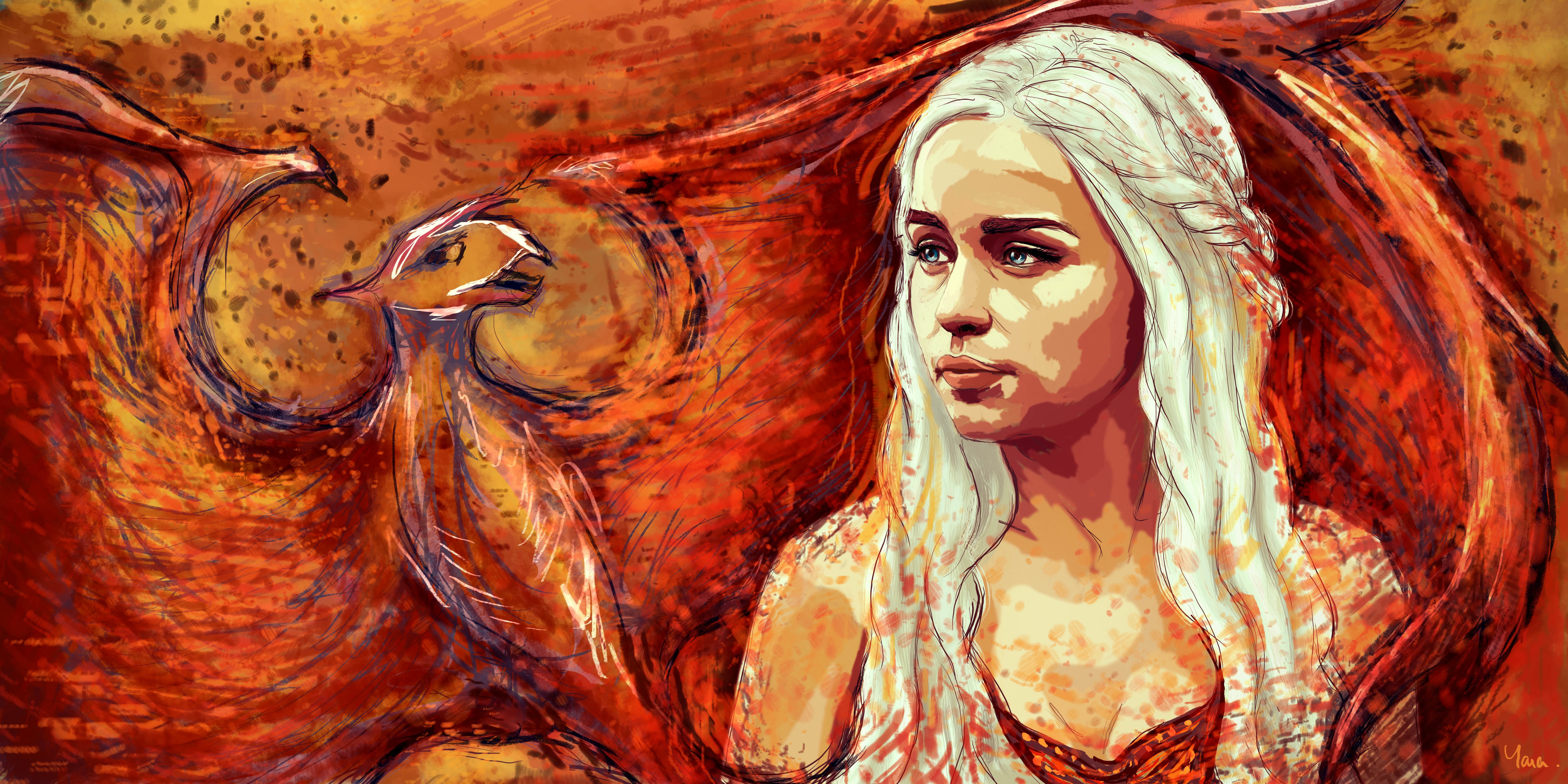 emilia clarke, game of thrones, tv shows, artwork, hd, 4k, 8k, deviantart, HD Wallpaper