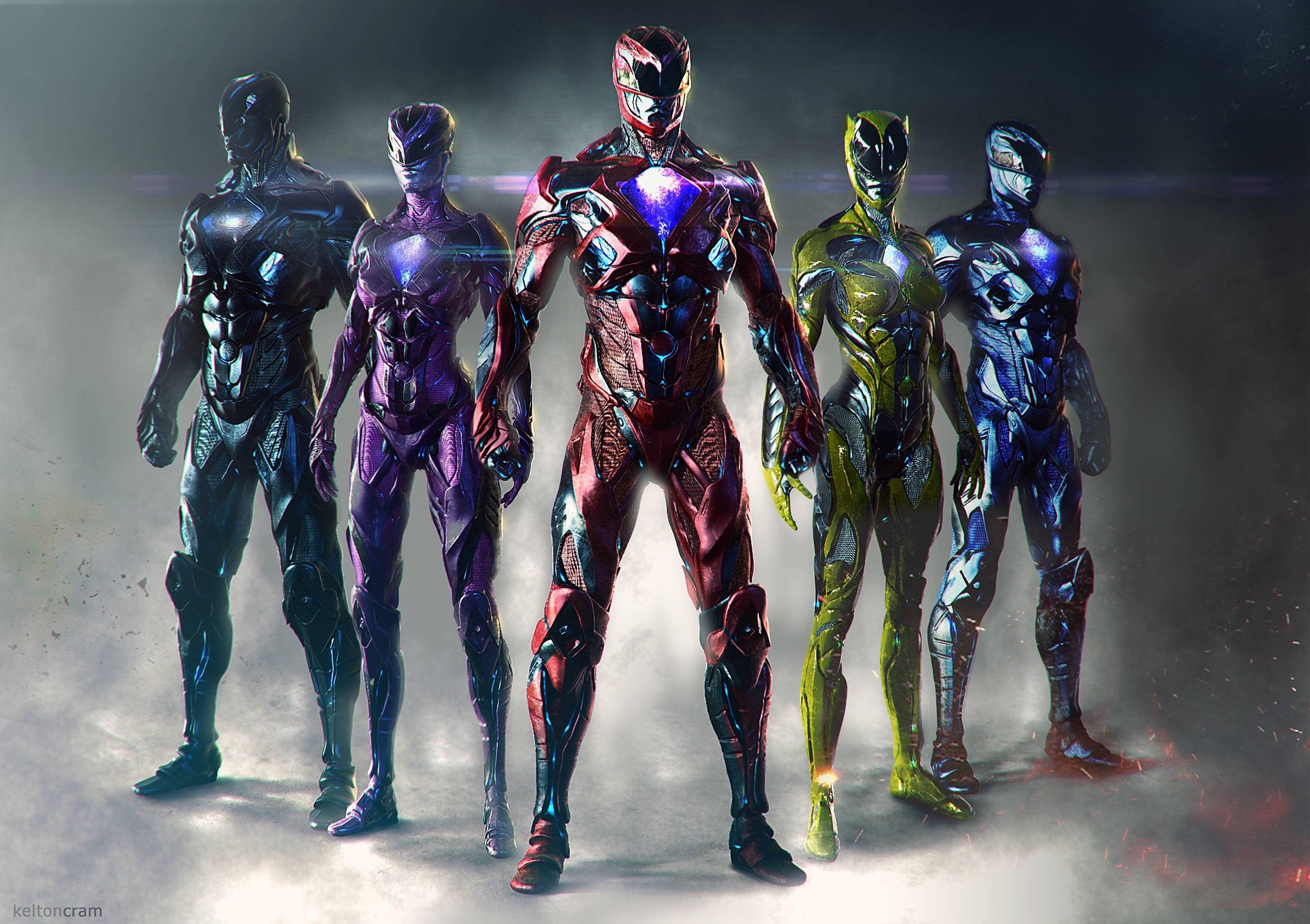 power rangers, artwork, artist, digital art, hd, HD Wallpaper