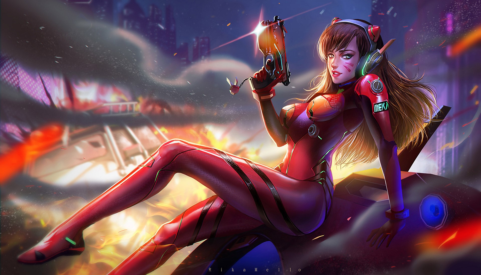 dva overwatch, overwatch, games, artwork, hd, deviantart, HD Wallpaper