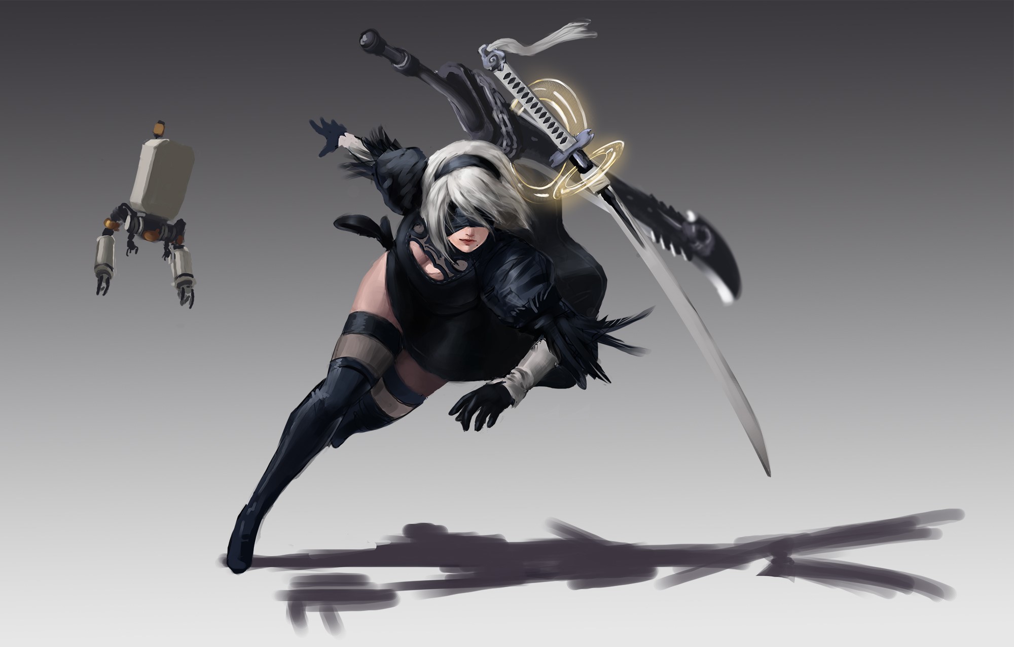 nier automata, 2017 games, games, artwork, HD Wallpaper