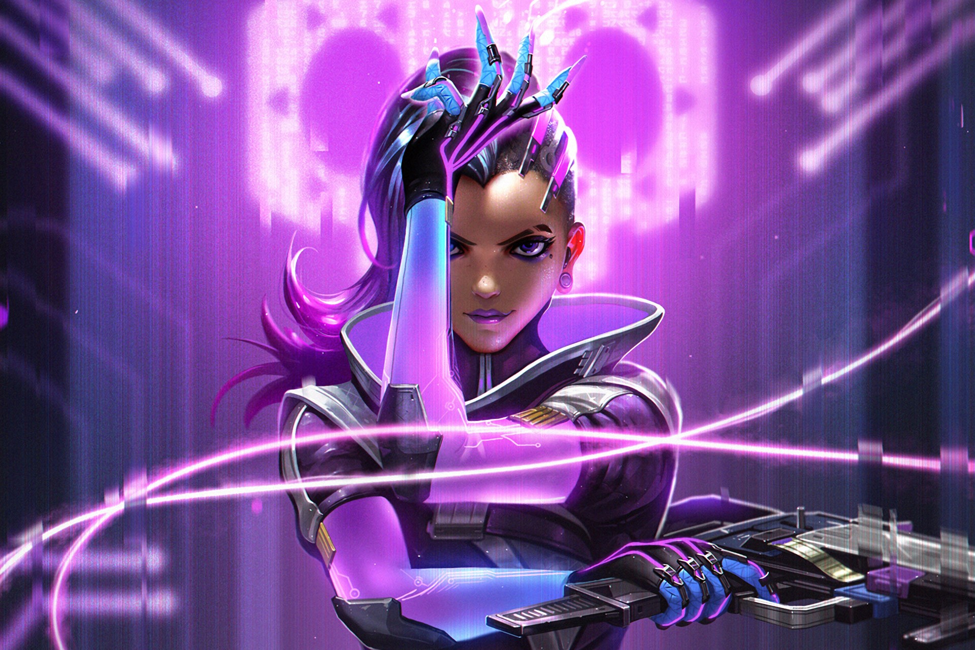 sombra, overwatch, artwork, games, hd, HD Wallpaper
