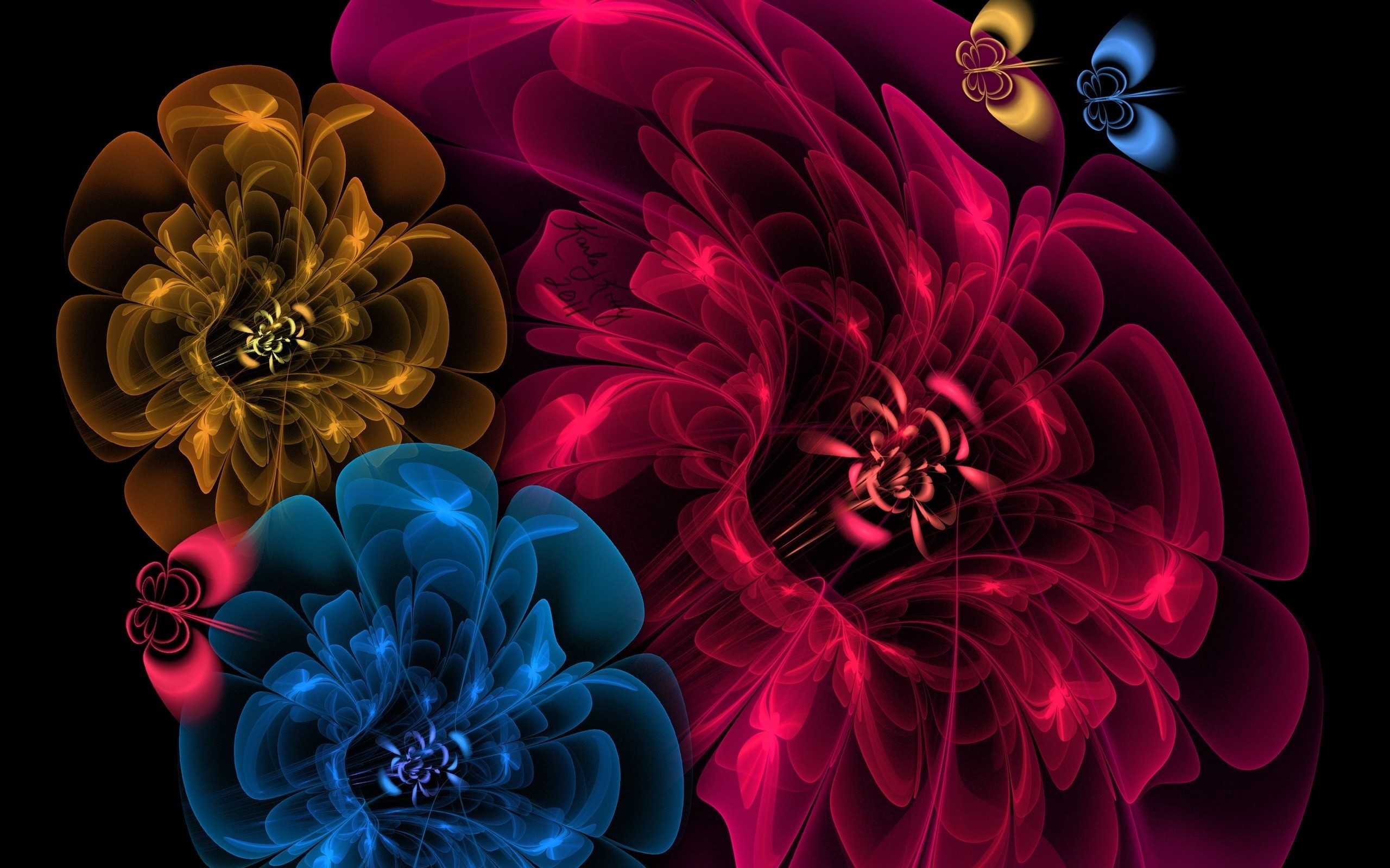 flowers, artist, digital art, hd, HD Wallpaper