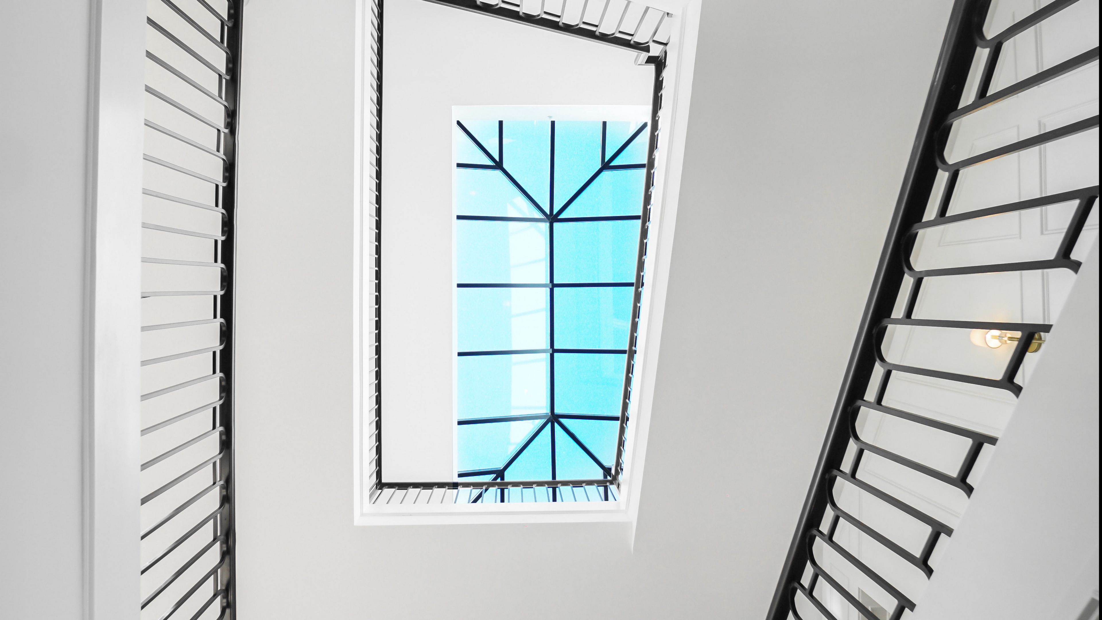staircase, window, minimalism, white, architecture, 4k, HD Wallpaper