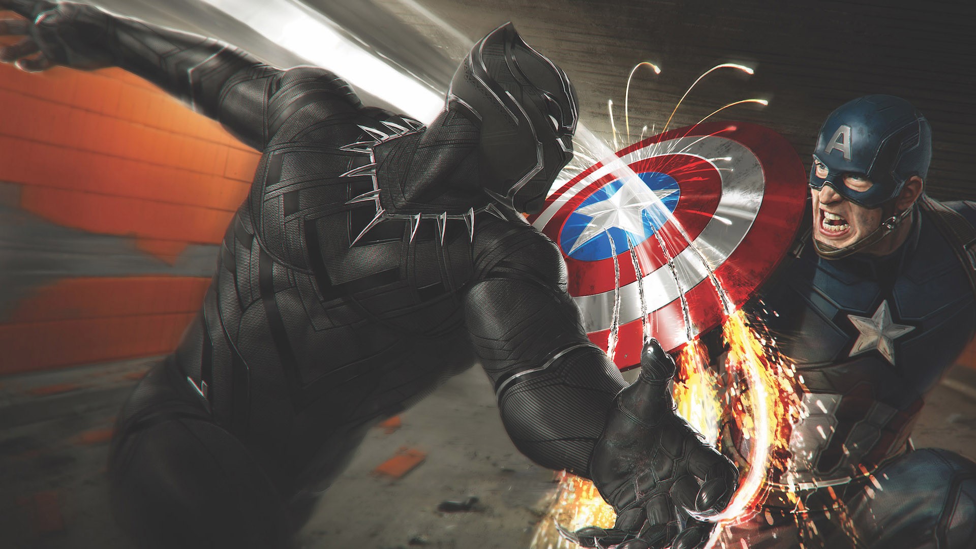 captain america, black panther, superheroes, concept art, marvel, HD Wallpaper