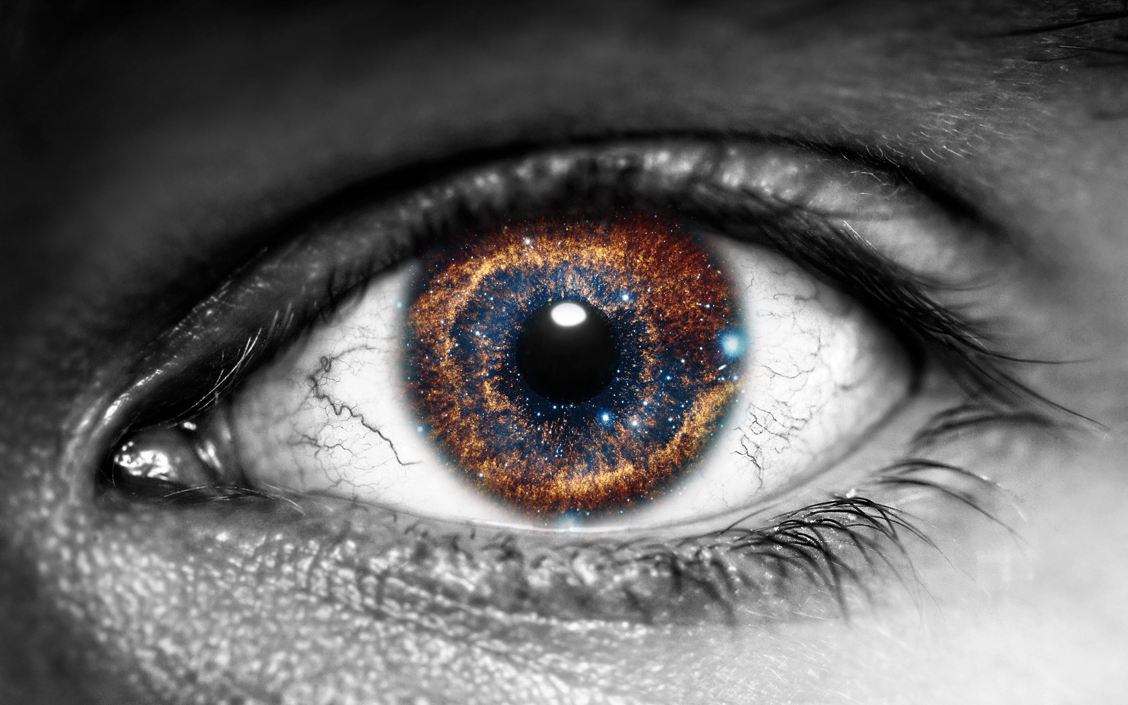 galaxy, eye, photography, HD Wallpaper
