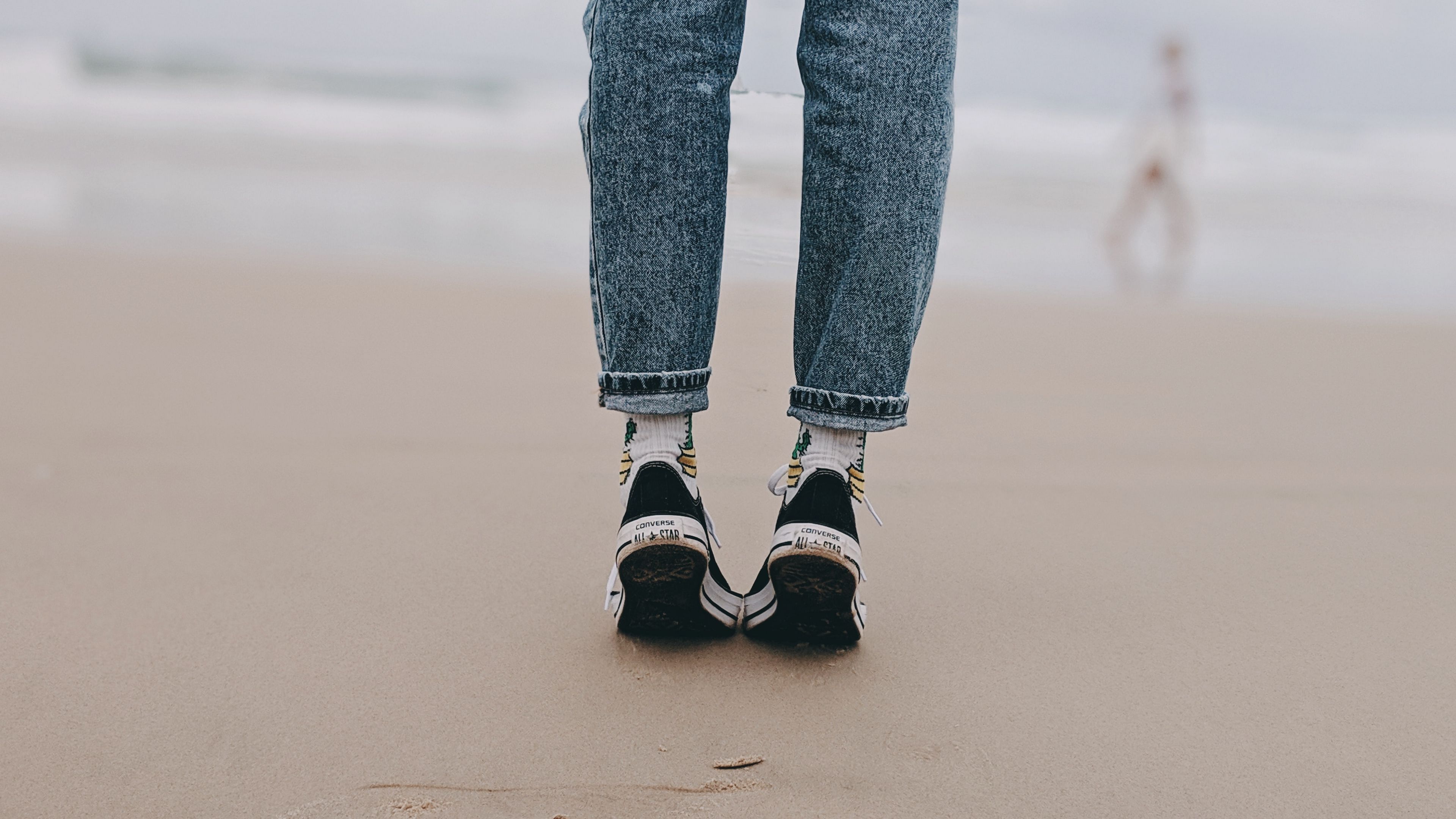 legs, beach, sand, person, 4k, HD Wallpaper