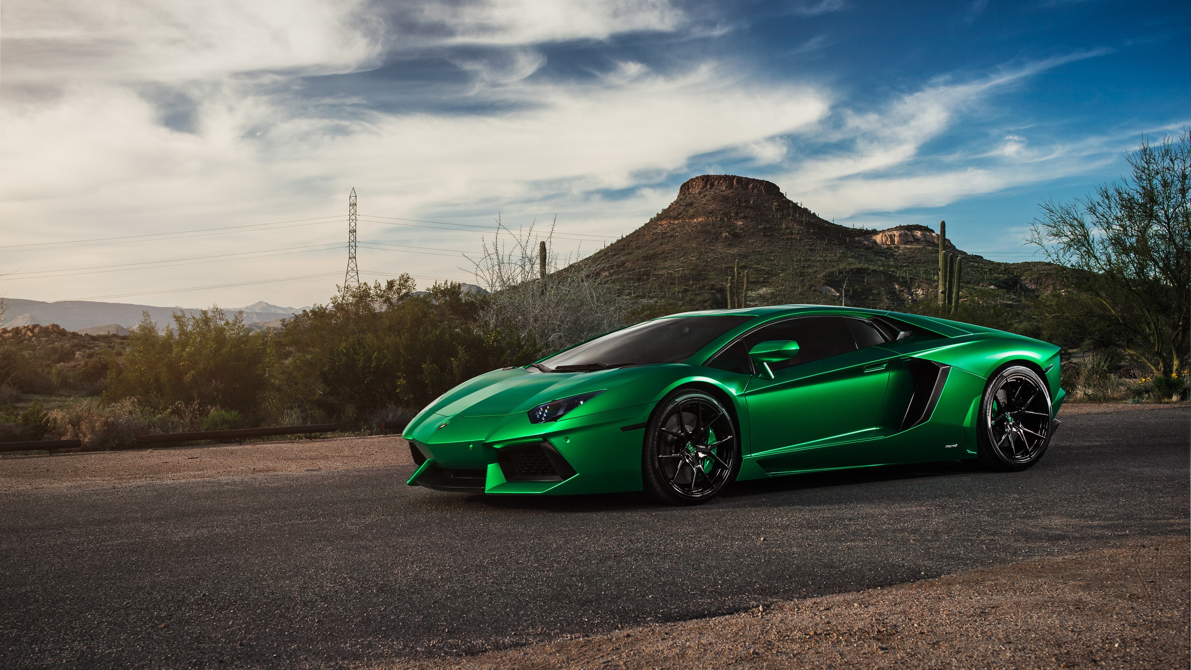 lamborghini, lamborghini aventador, cars, 4k, green, HD Wallpaper
