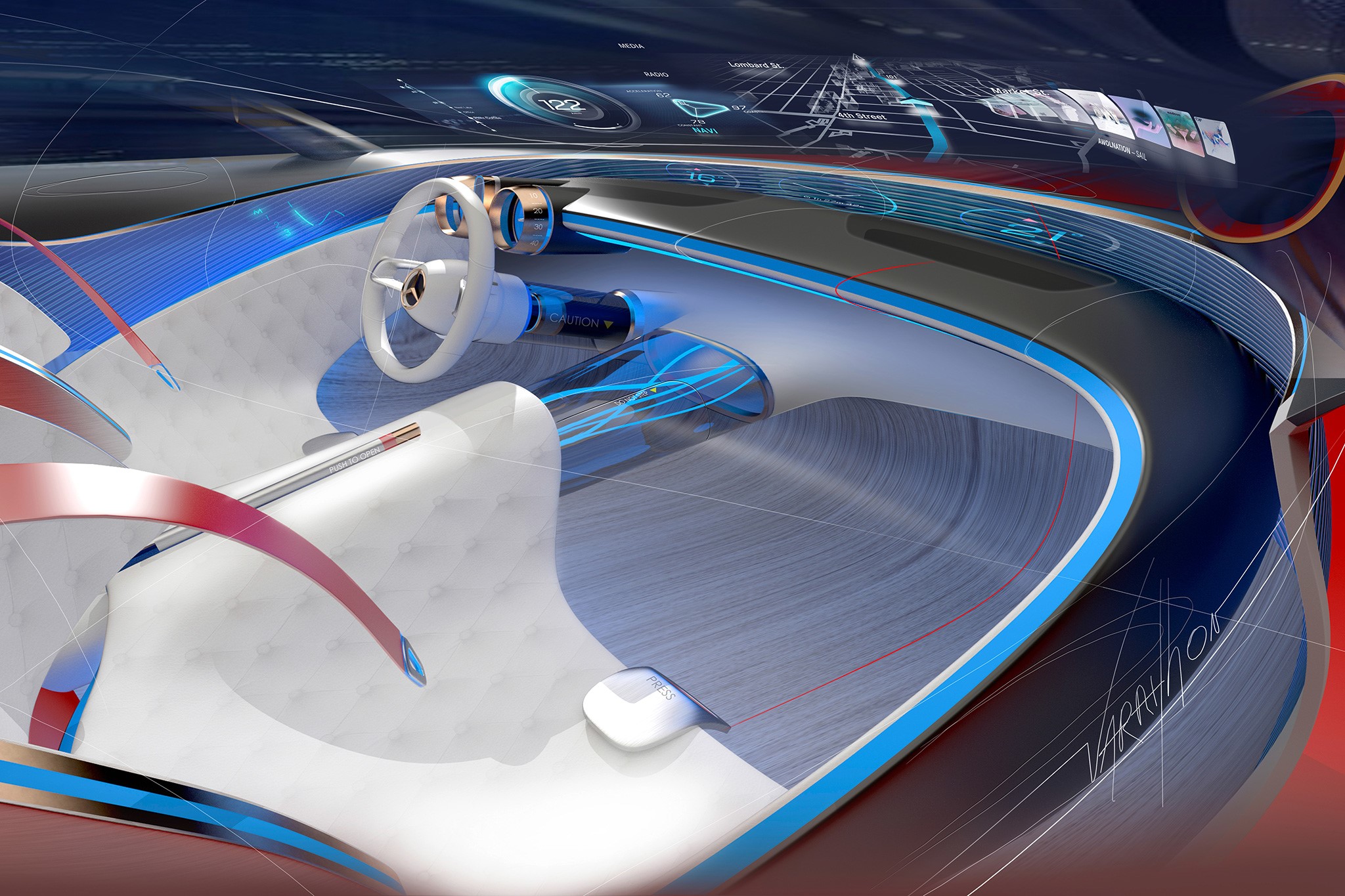 mercedes maybach, mercedes, concept cars, cars, interior, HD Wallpaper