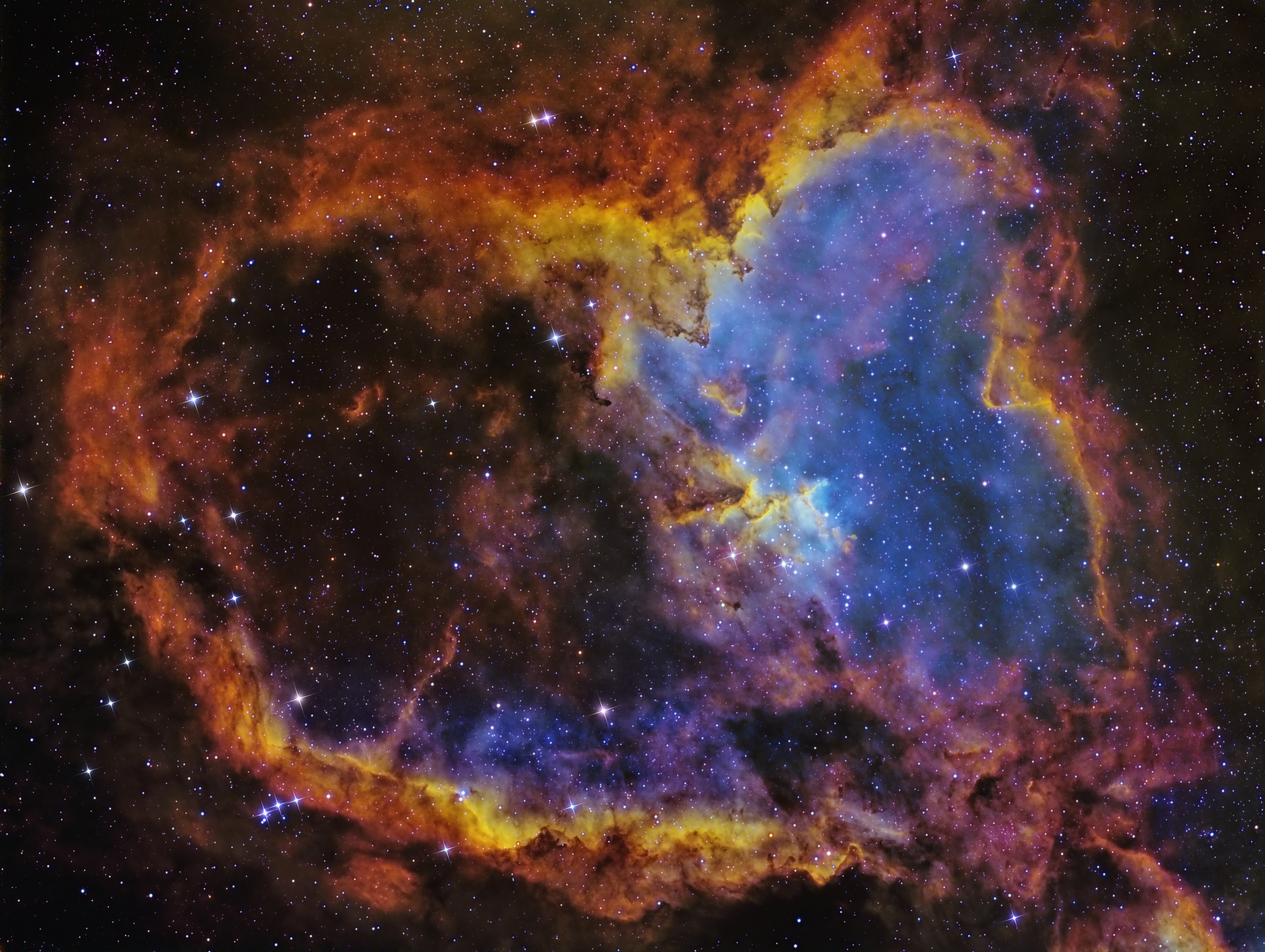 nebula, heart, digital universe, HD Wallpaper