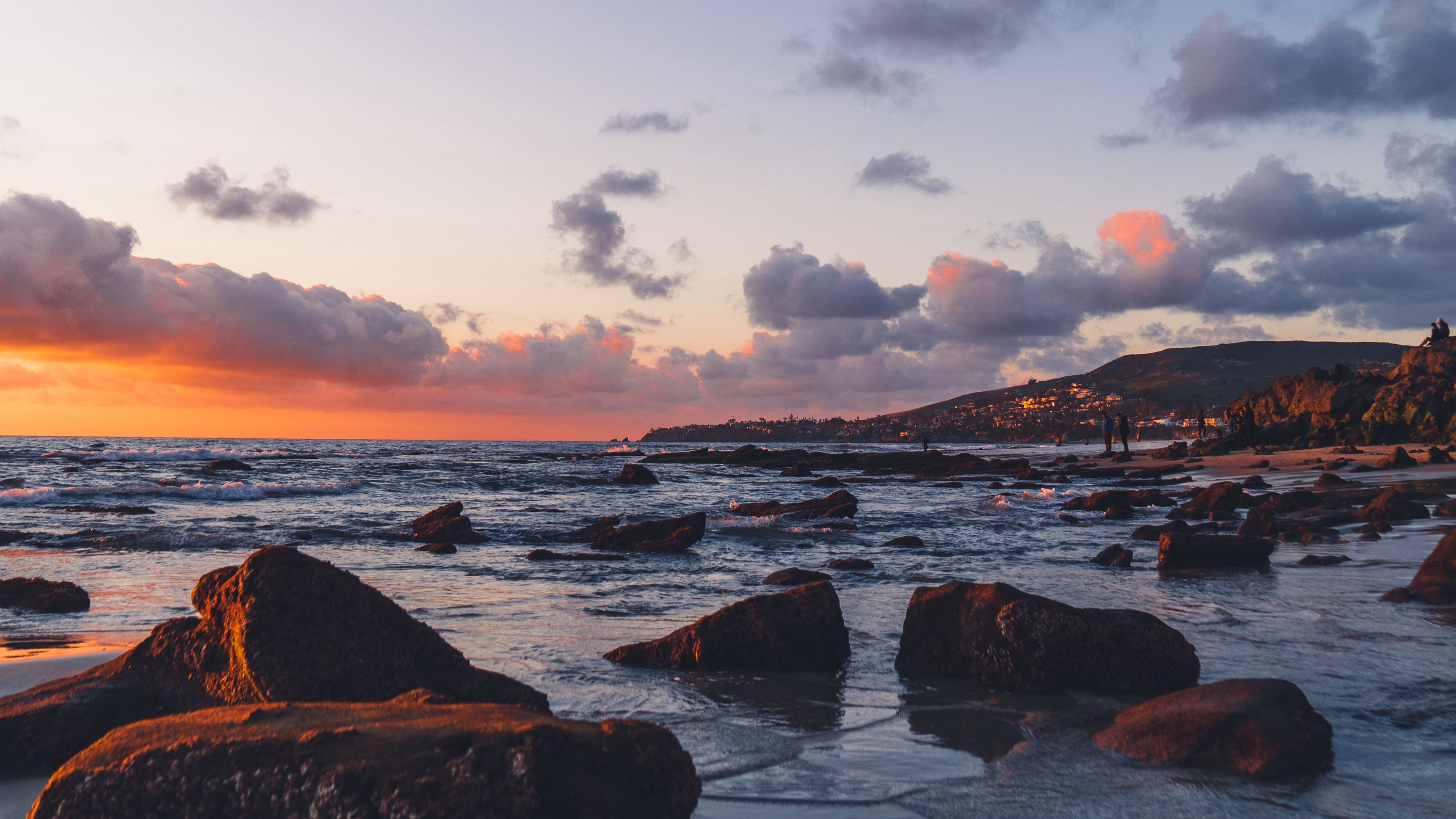 coast, stones, water, beach, landscape, 4k, HD Wallpaper