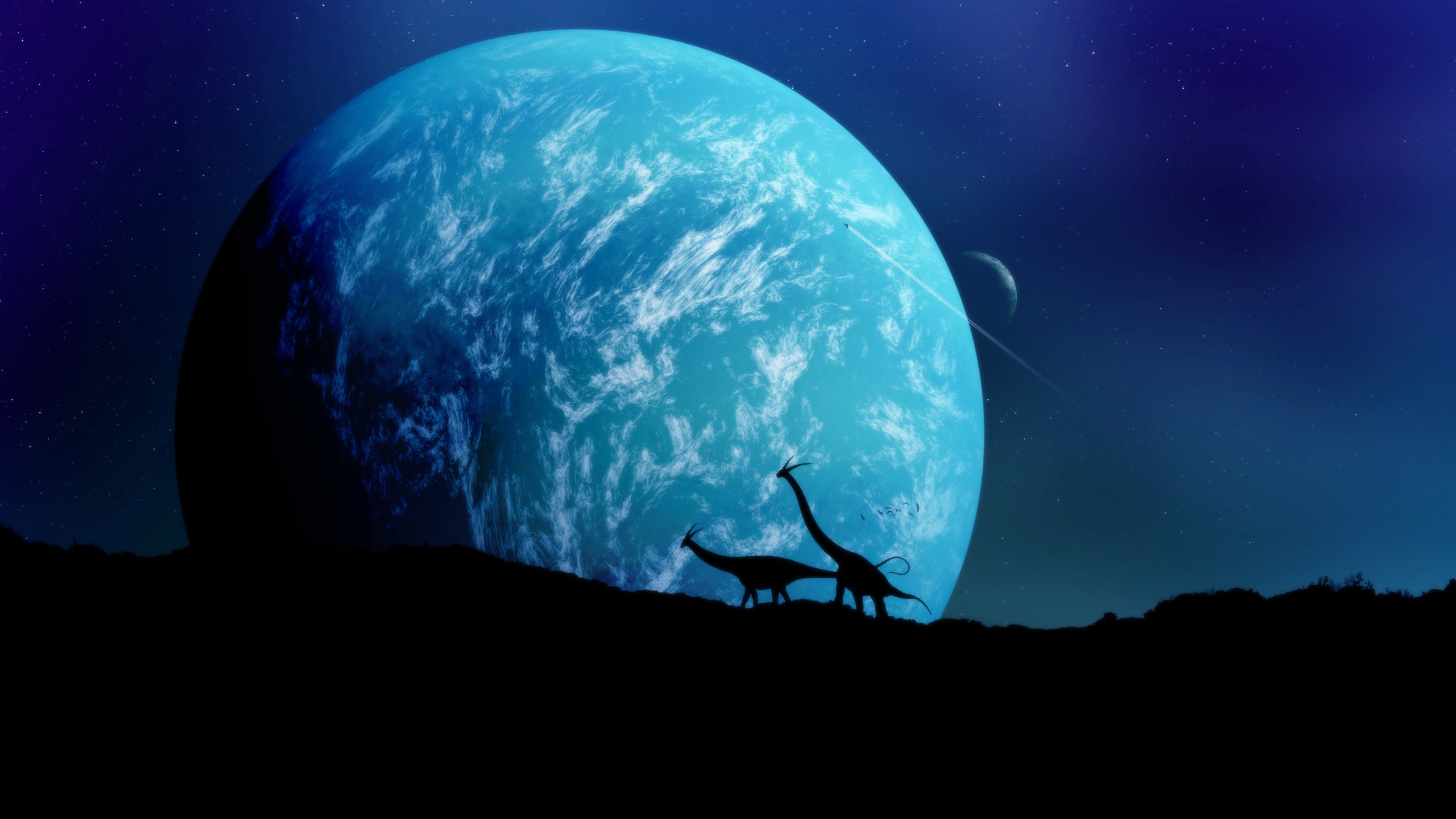 no mans sky, games, deviantart, dinosaur, moon, HD Wallpaper