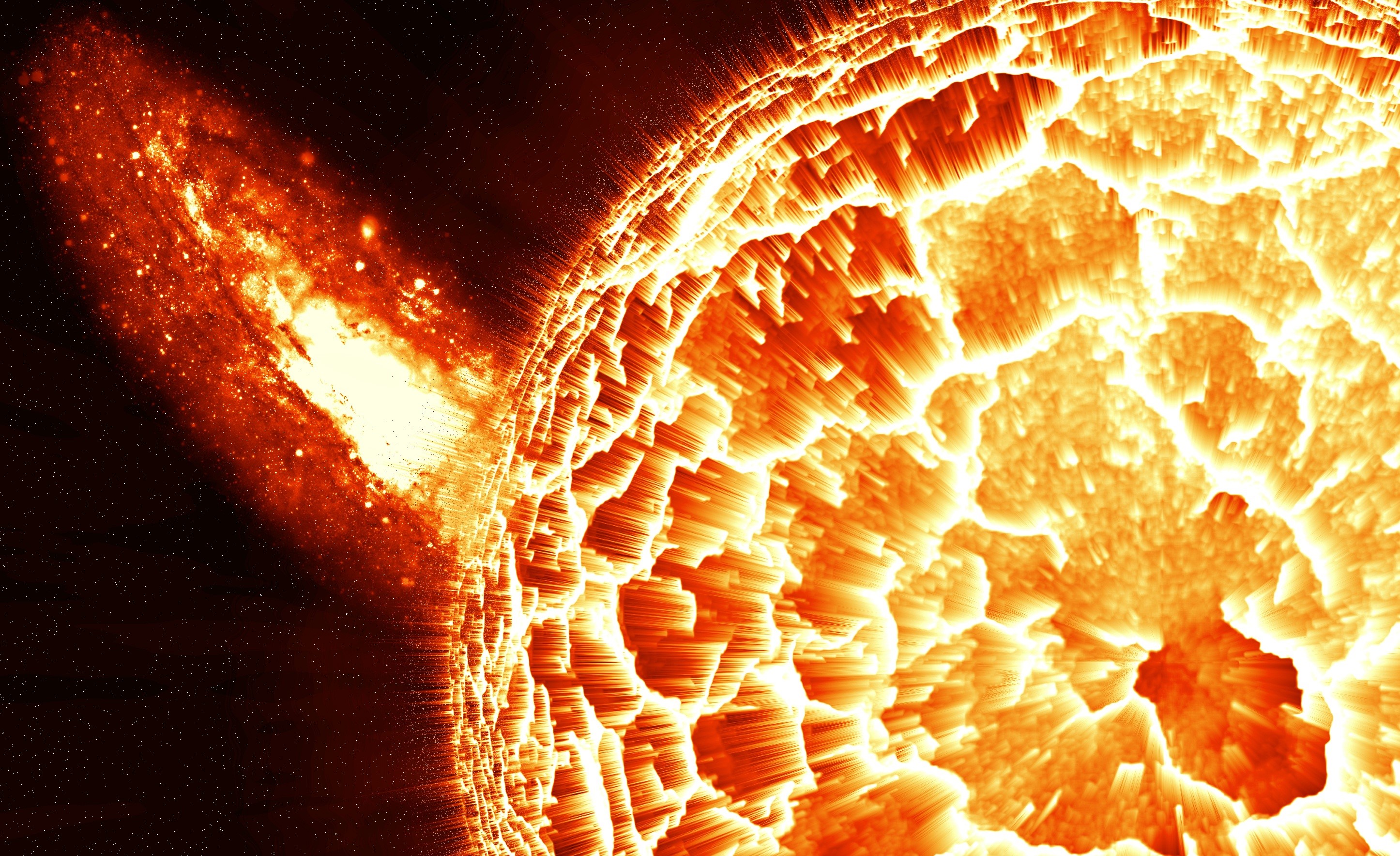 scifi, digital universe, planets, sun, HD Wallpaper