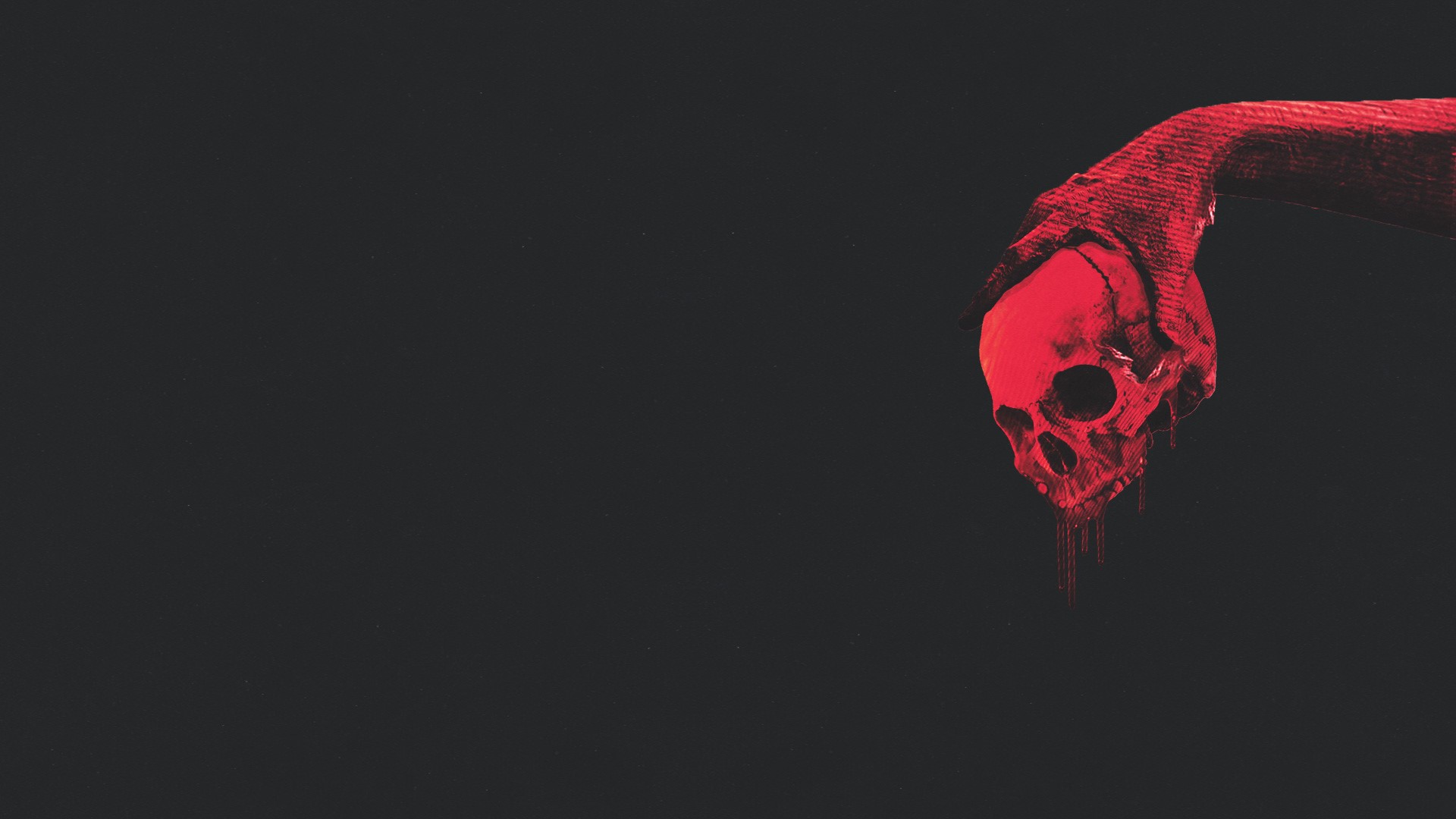 skull, artist, red, HD Wallpaper