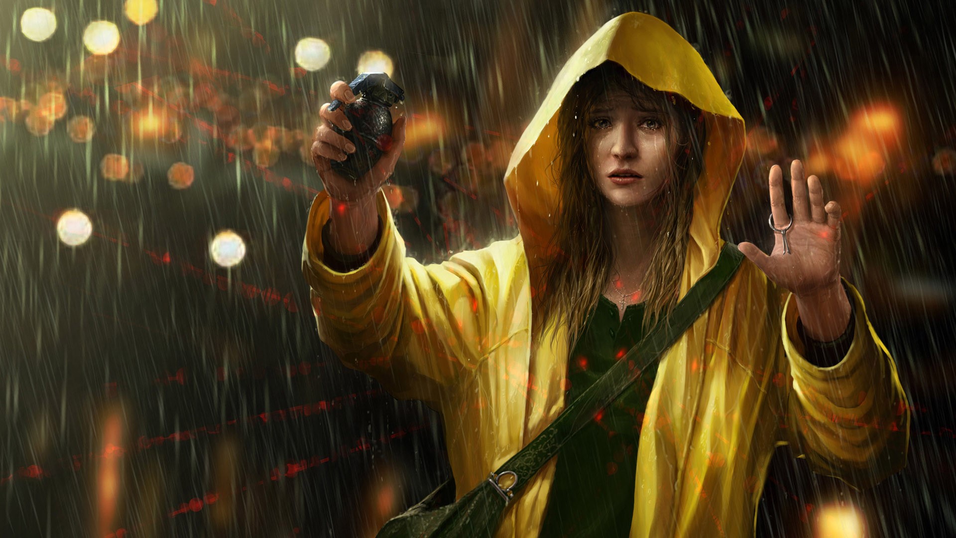 rain, artist, deviantart, HD Wallpaper