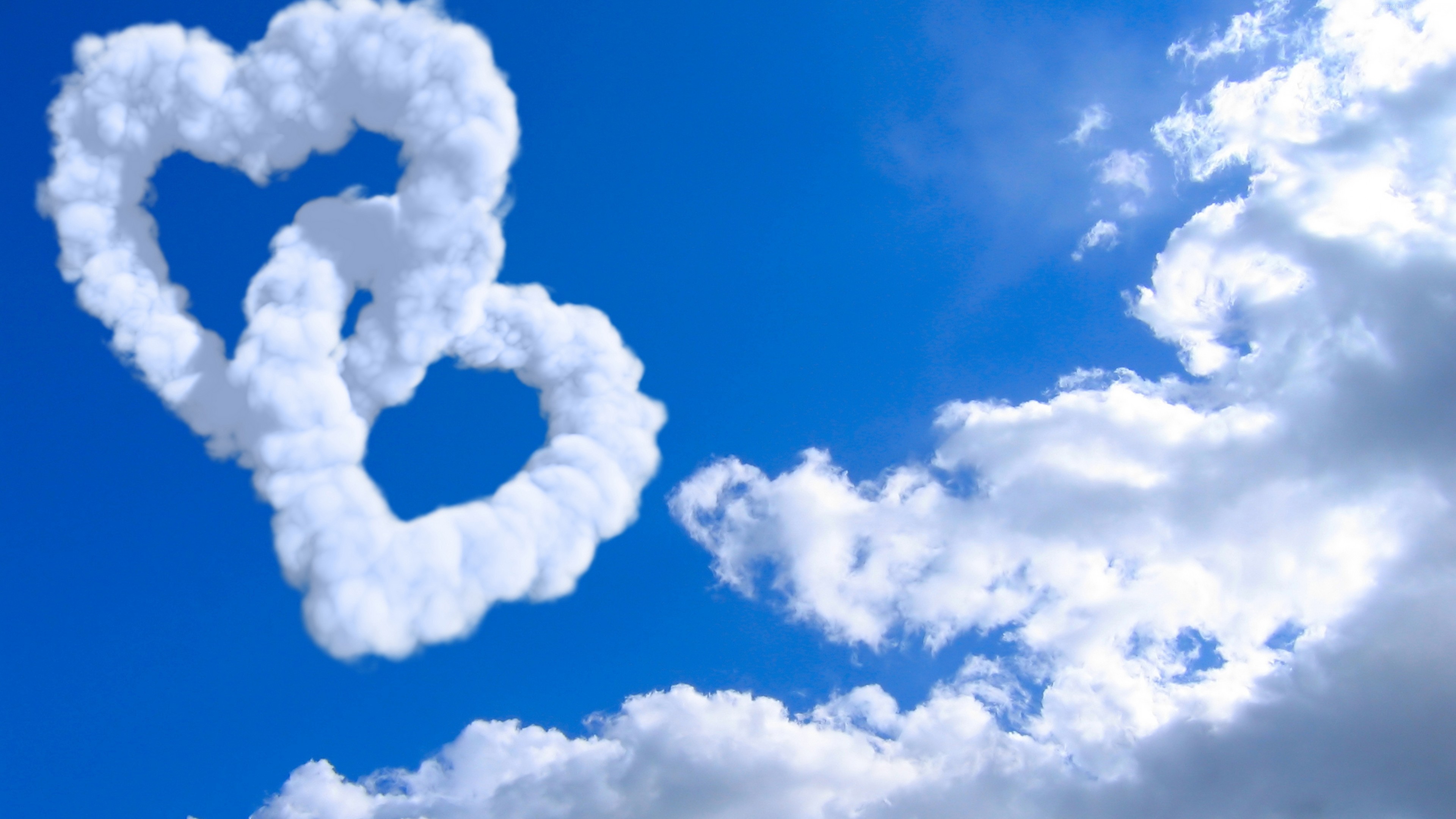 heart, clouds, nature, HD Wallpaper