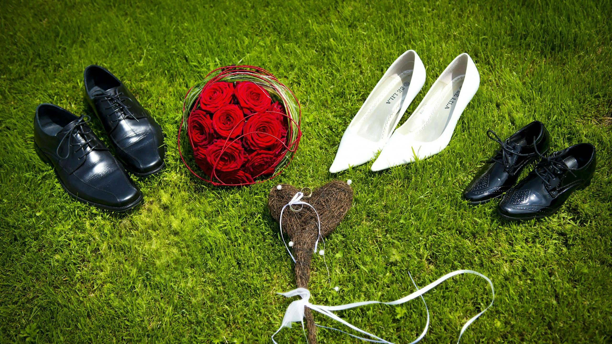 weeding couple, love, heart, HD Wallpaper