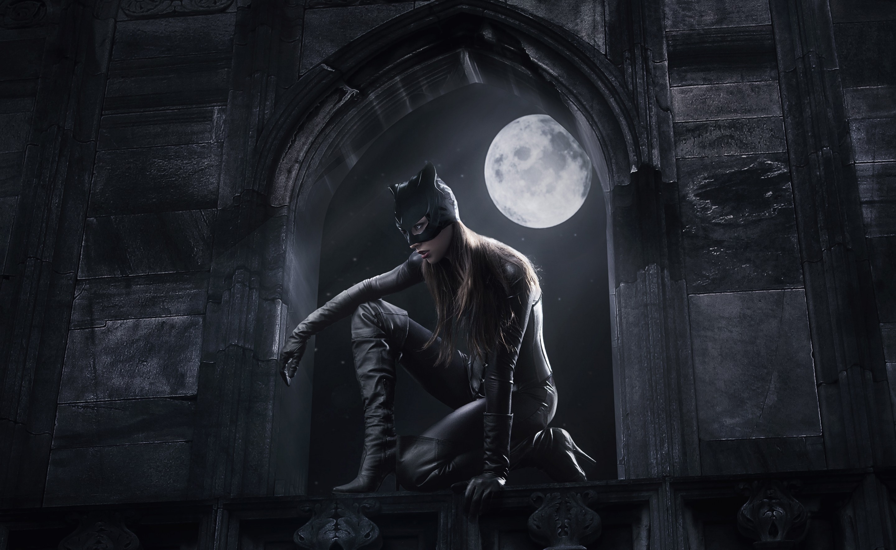 catwoman, movies, artist, moon, HD Wallpaper