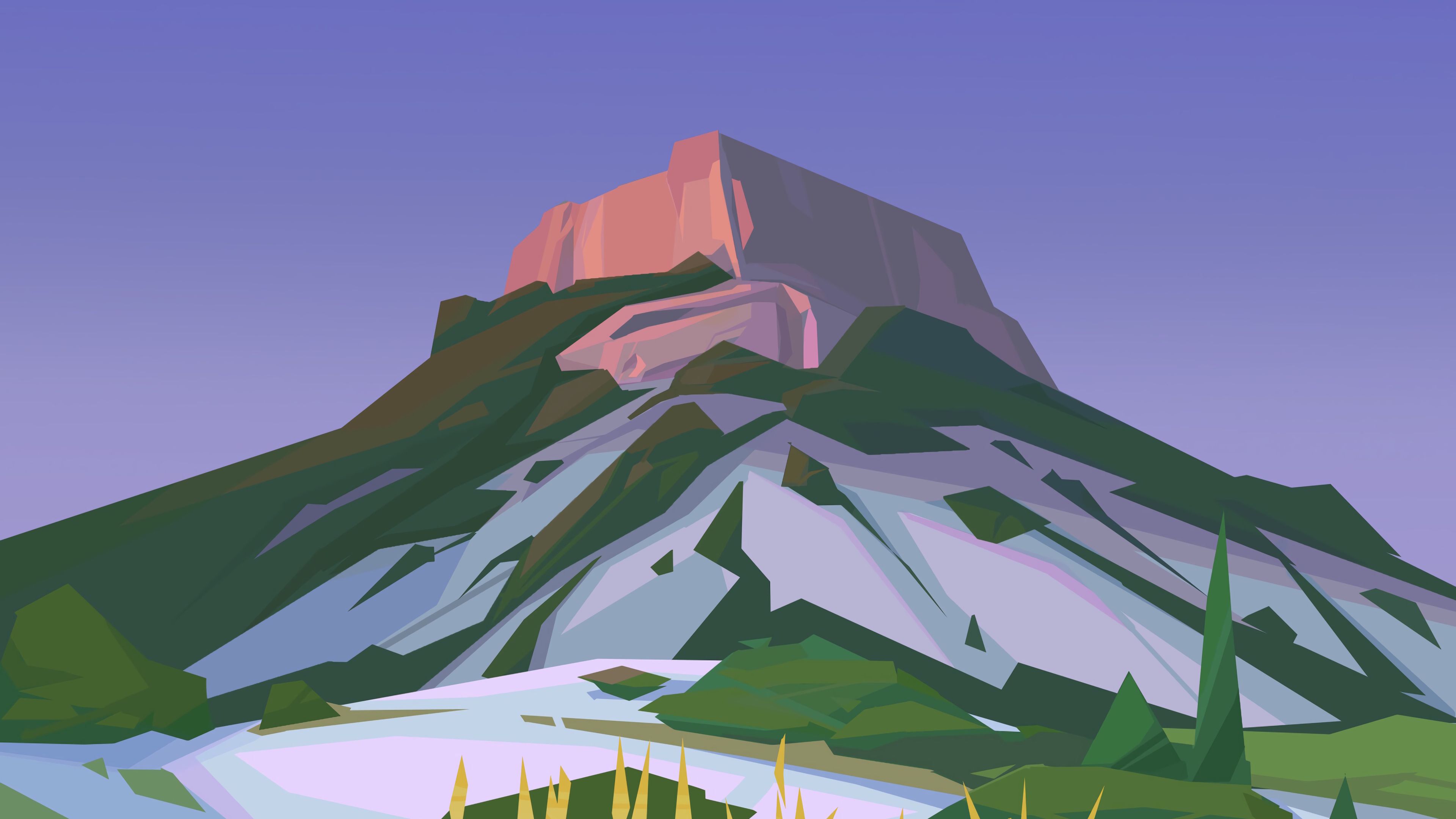 mountain, landscape, art, vector, 4k, HD Wallpaper