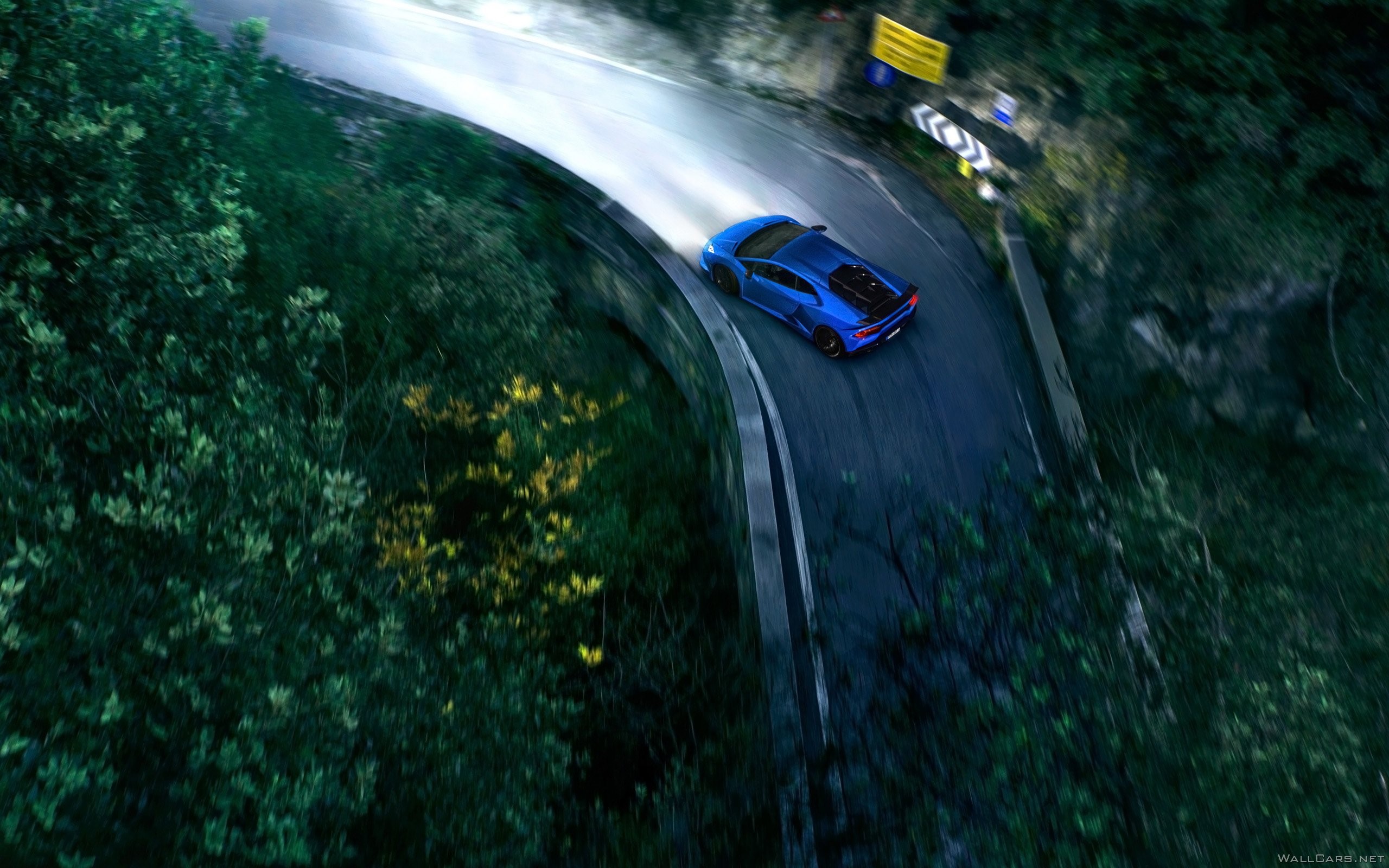 lamborghini, lamborghini huracan, cars, road, blue, HD Wallpaper