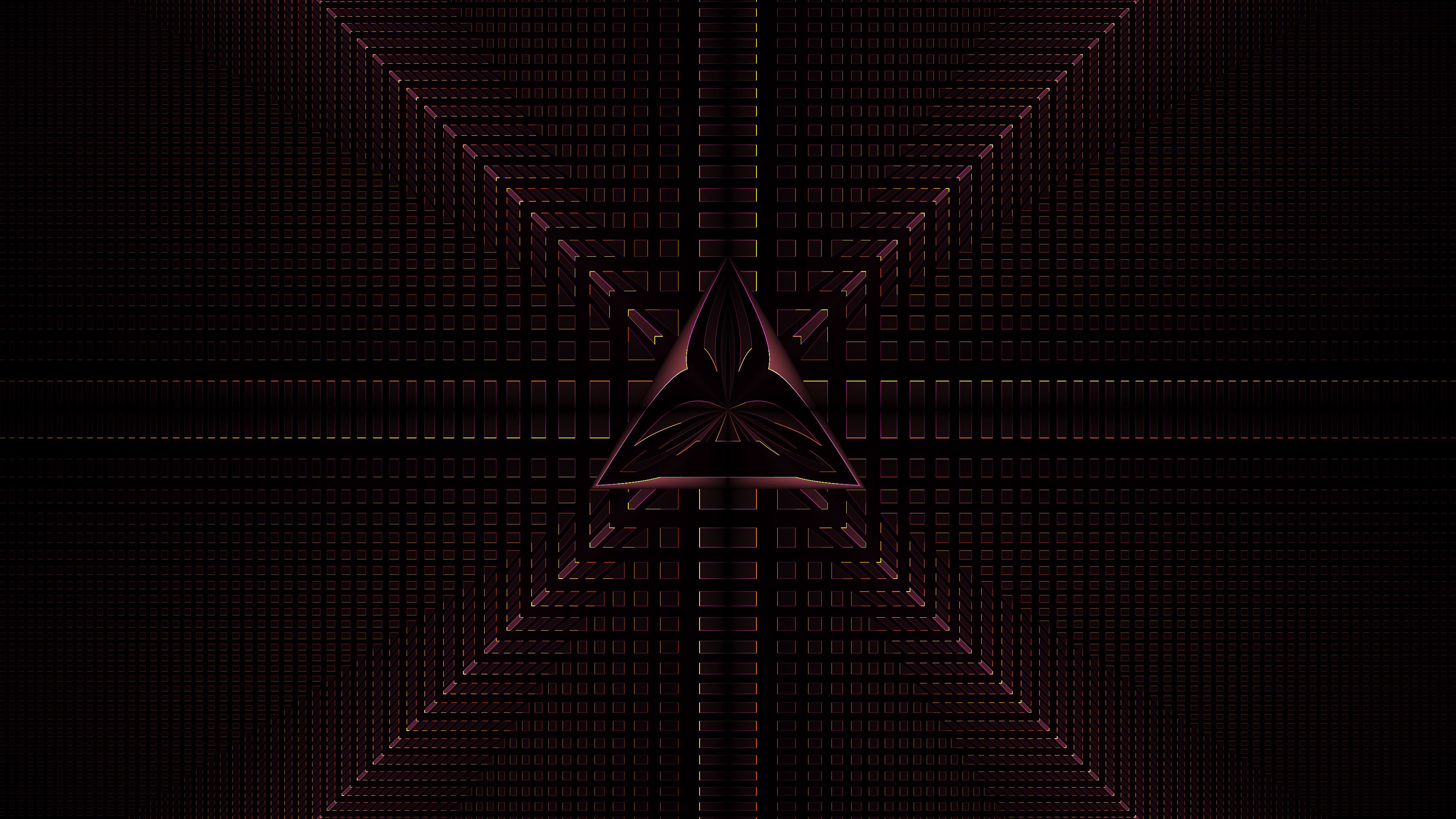 triangle, strokes, lines, abstraction, 4k, HD Wallpaper