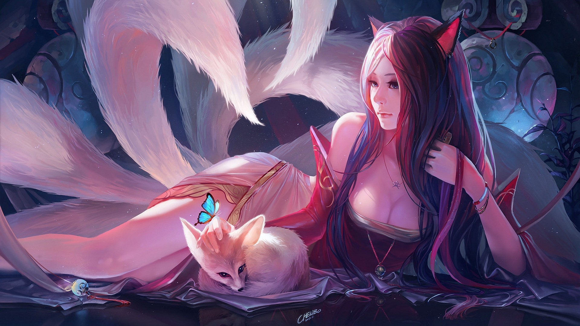 ahri, anime, anime girl, HD Wallpaper