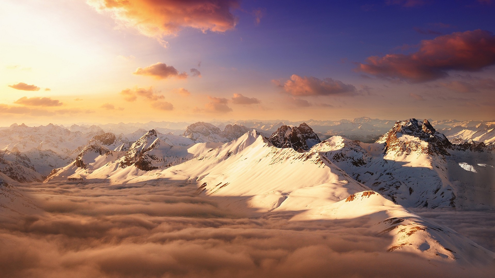 snow, sun, nature, HD Wallpaper