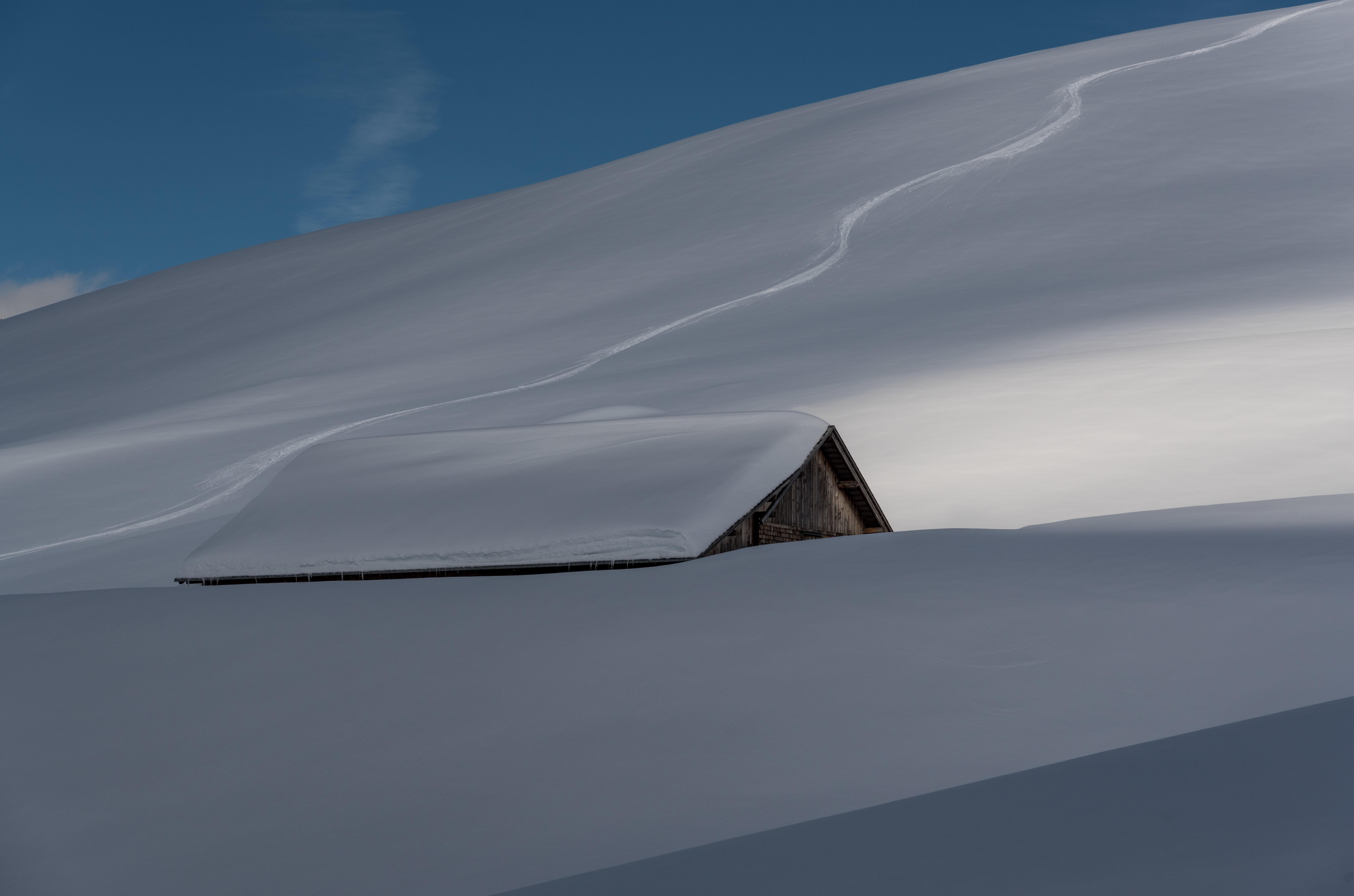 hut, nature, snow, landscape, HD Wallpaper