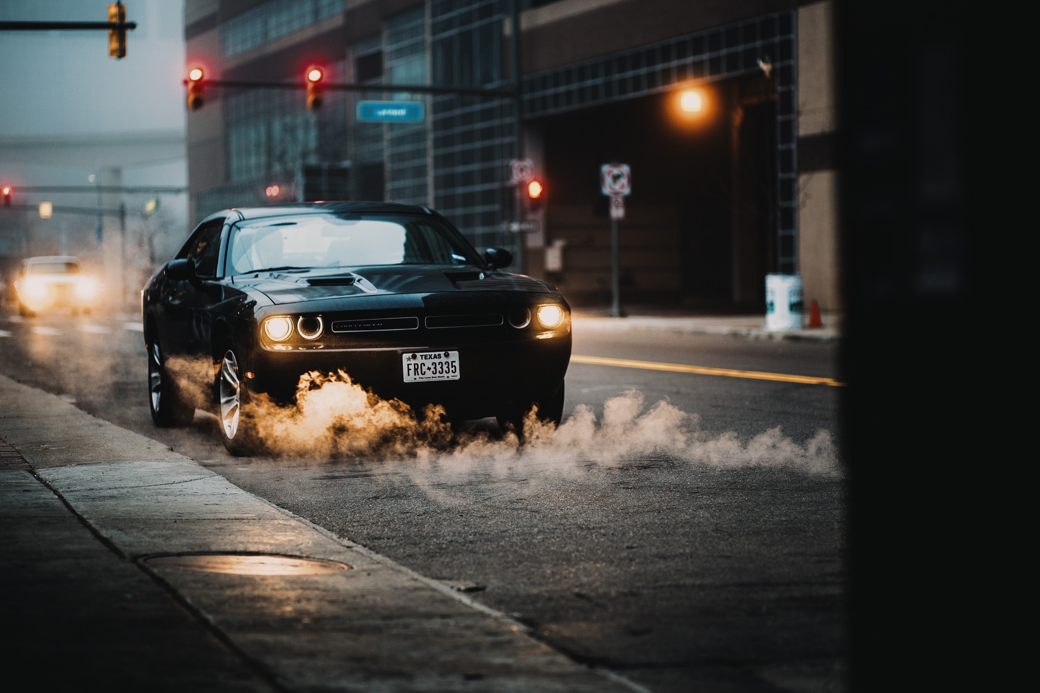 muscle cars, black, city, HD Wallpaper