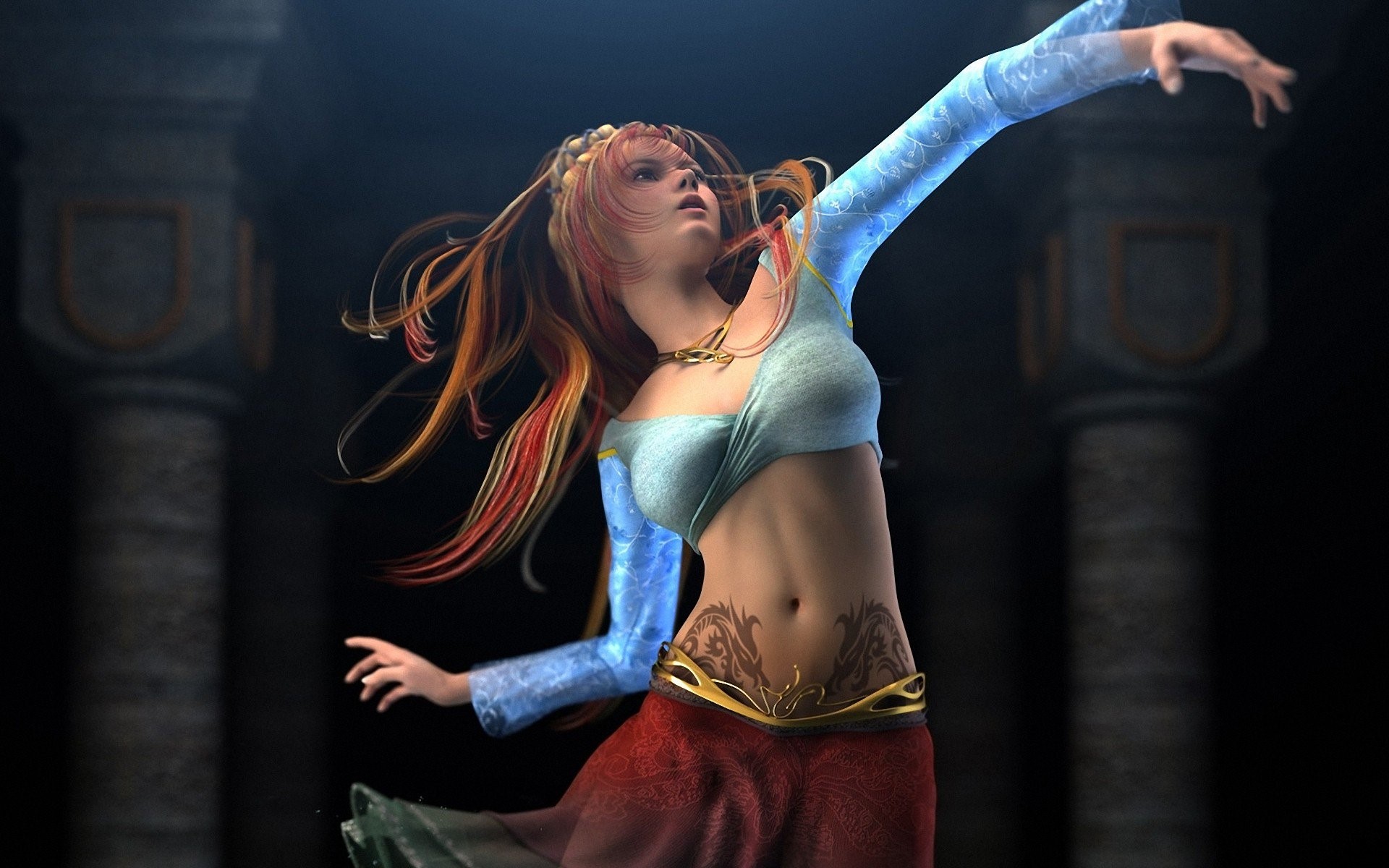 fantasy girls, dancing, HD Wallpaper