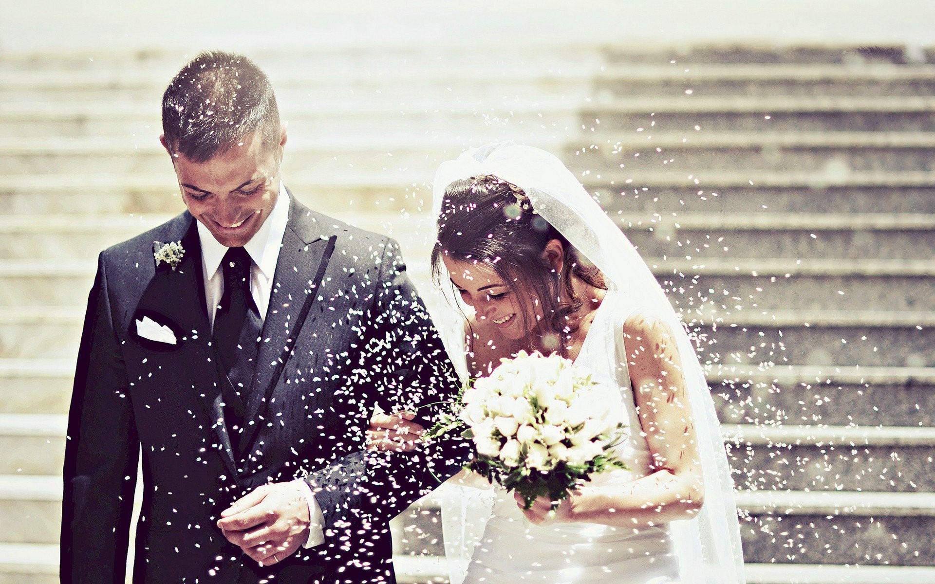 weeding couple, love, heart, HD Wallpaper