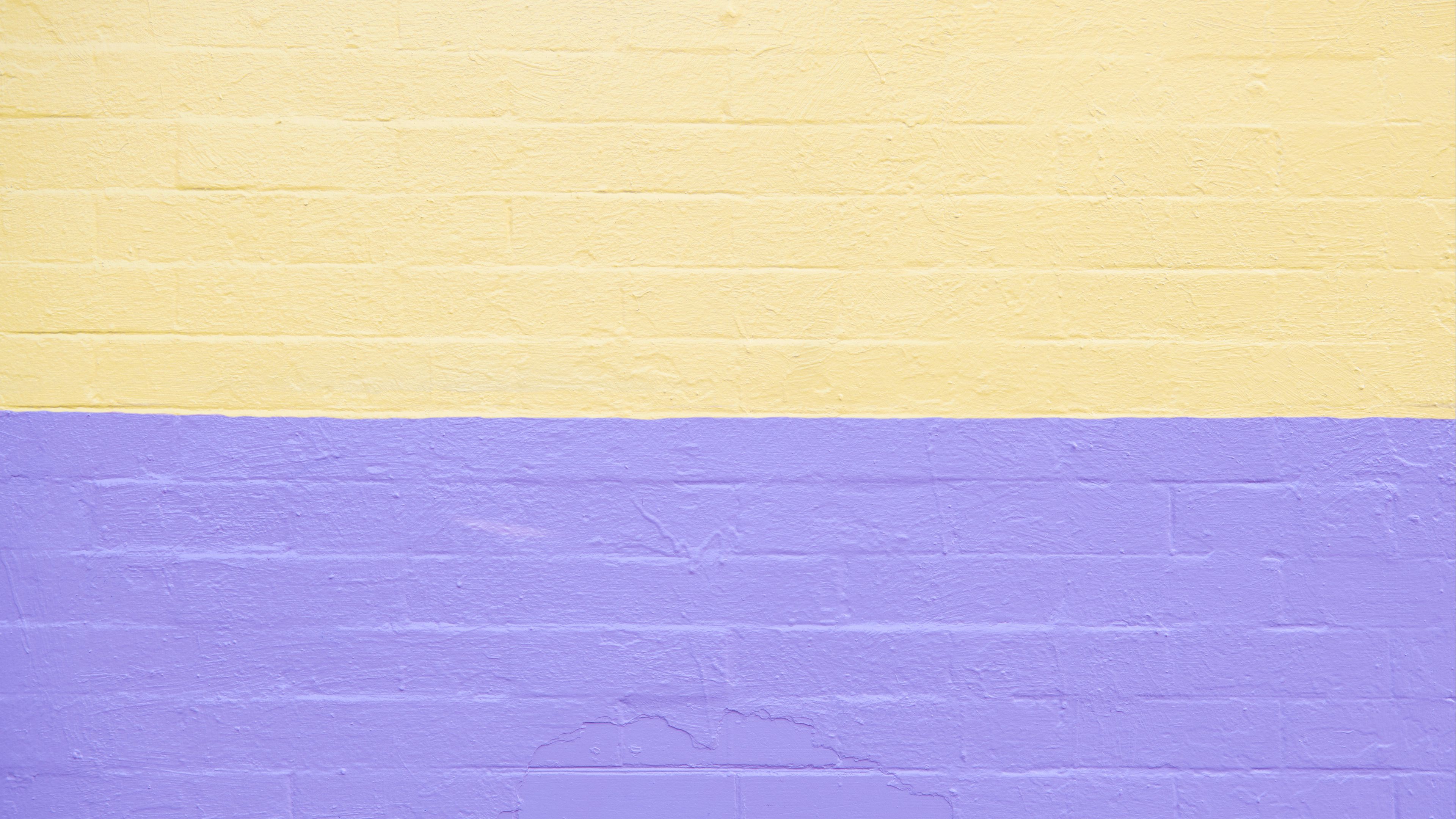 wall, paint, texture, yellow, purple, 4k, HD Wallpaper