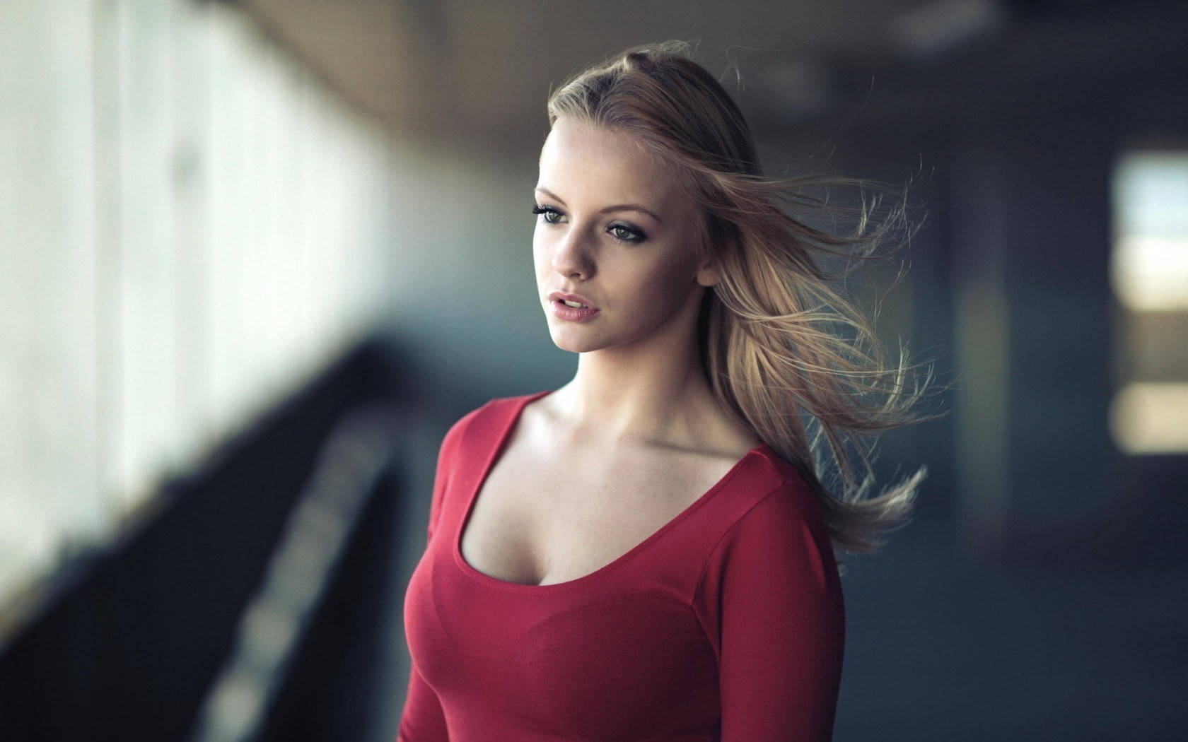 girls, red, dress, HD Wallpaper