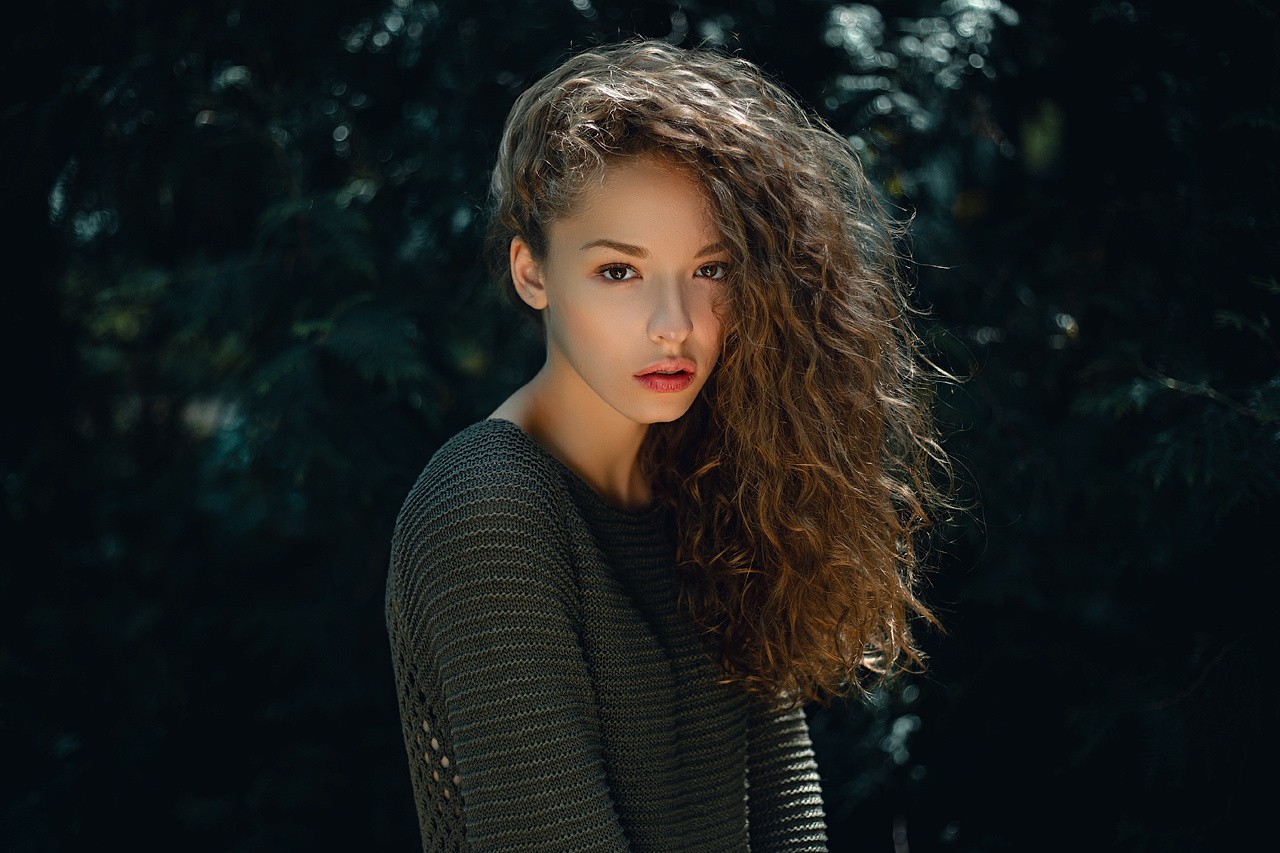 lisa alexanina, girls, model, hairs, curly hairs, HD Wallpaper