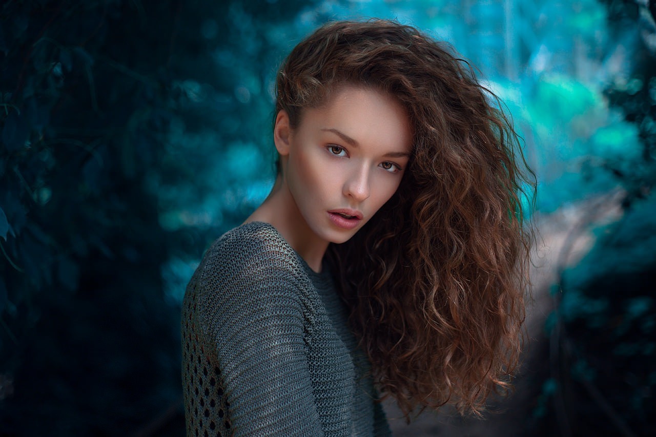 lisa alexanina, girls, model, hairs, curly hairs, HD Wallpaper
