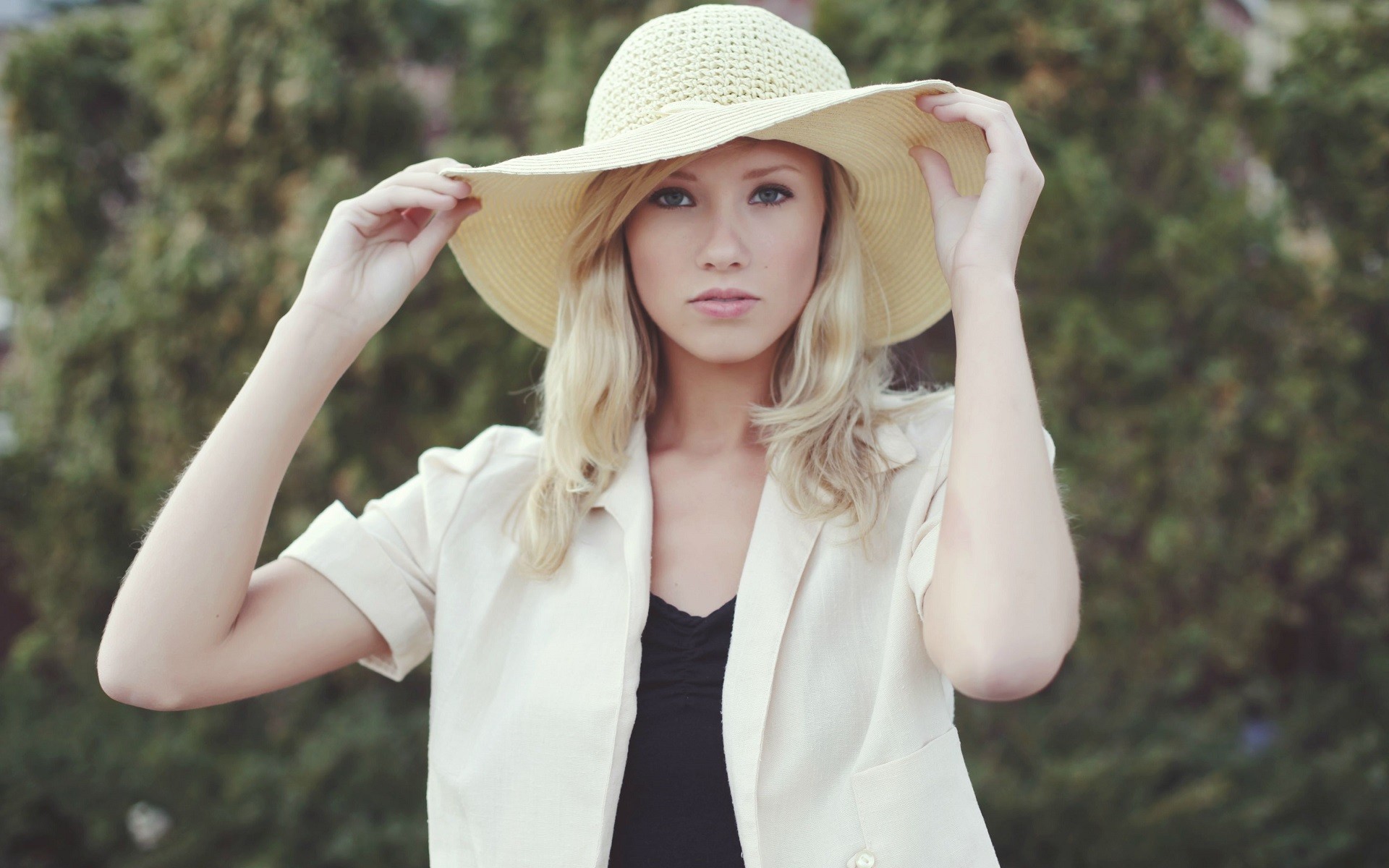 berit birkeland, celebrities, girls, model, hat, HD Wallpaper