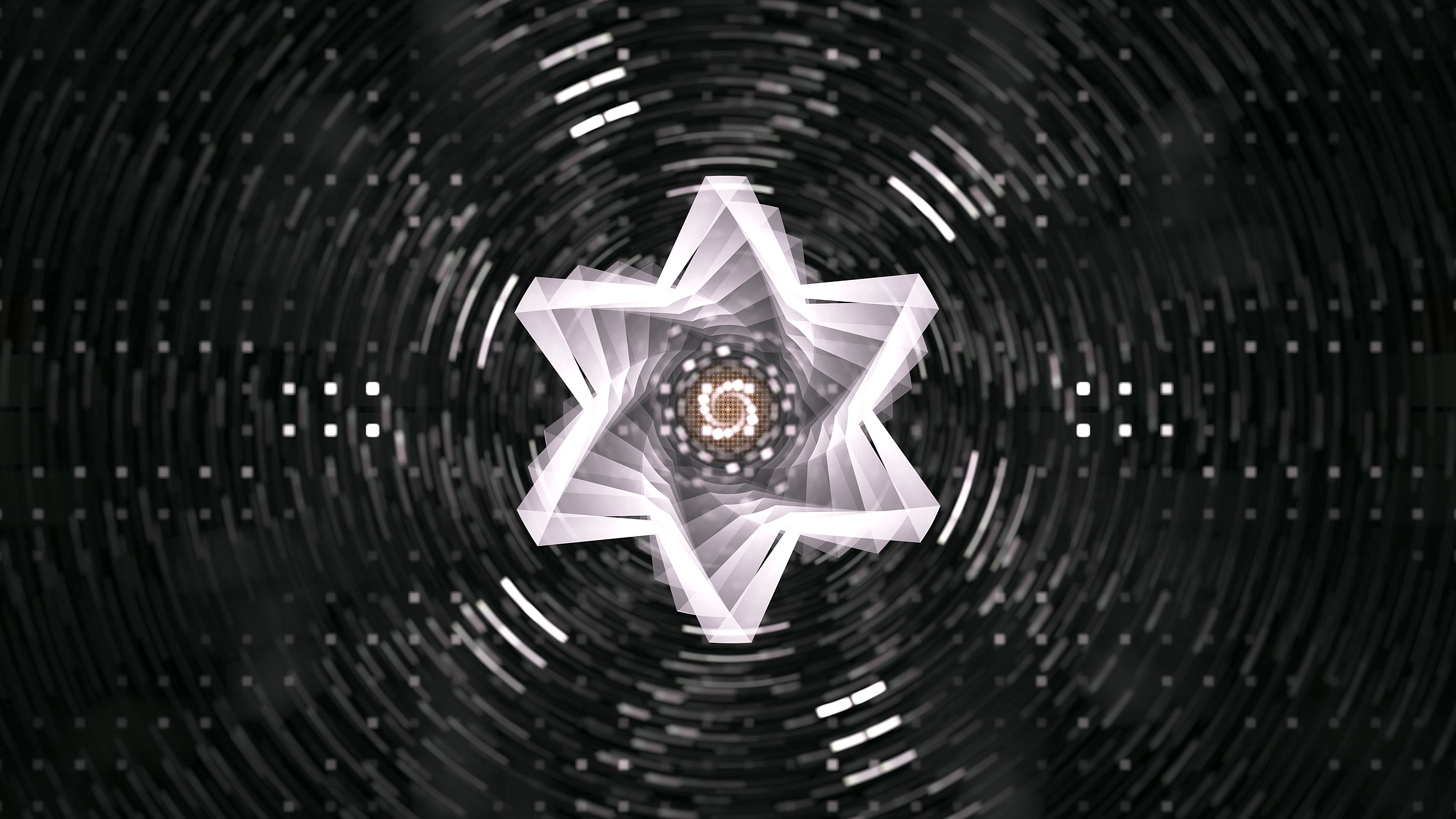 star, fractal, swirling, rotation, abstraction, 4k, HD Wallpaper