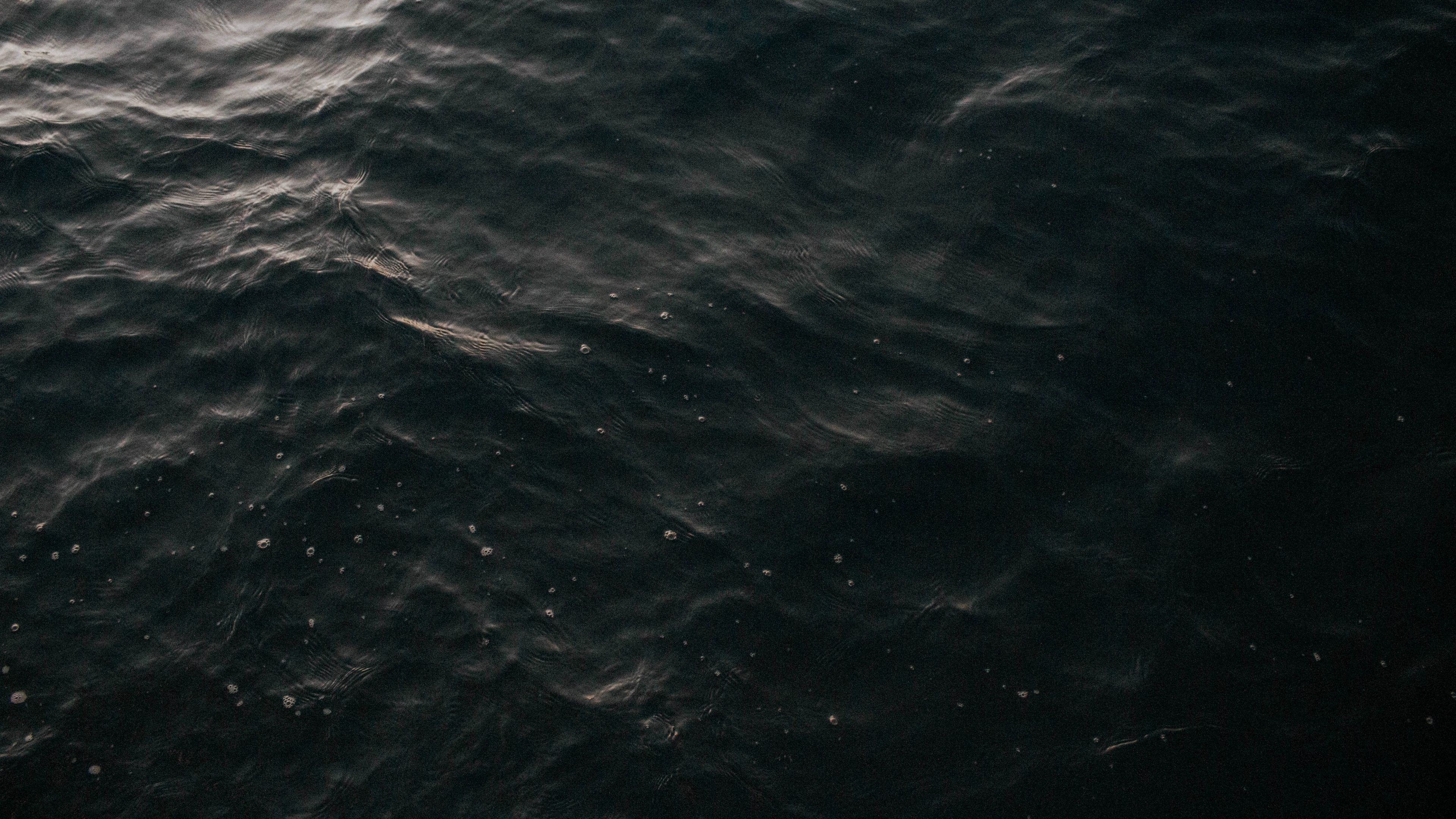water, waves, dark, surface, 4k, HD Wallpaper